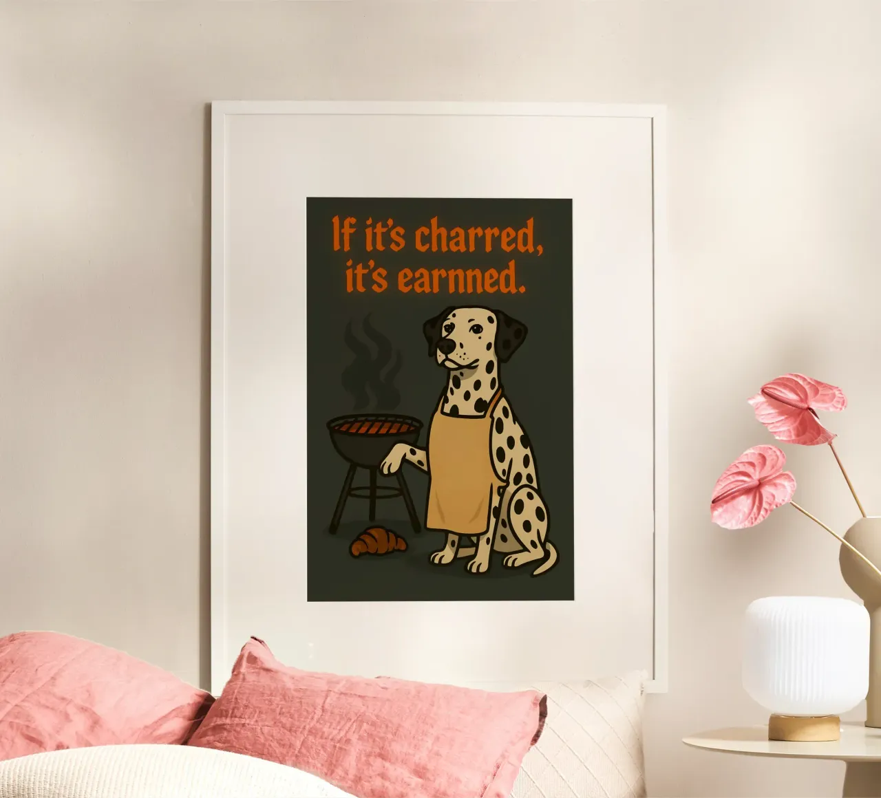 Meme divertente sul dalmata poster con telaio in plastica da Funny Humor Art
