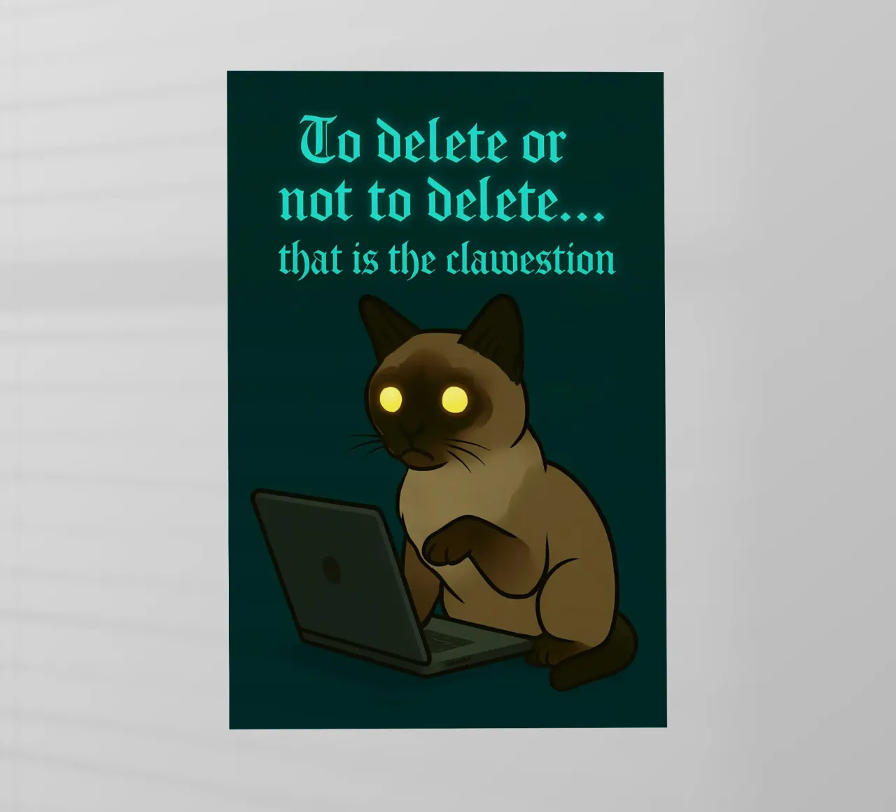 Funny Siamese Cat Meme pellicola backlit da Funny Humor Art