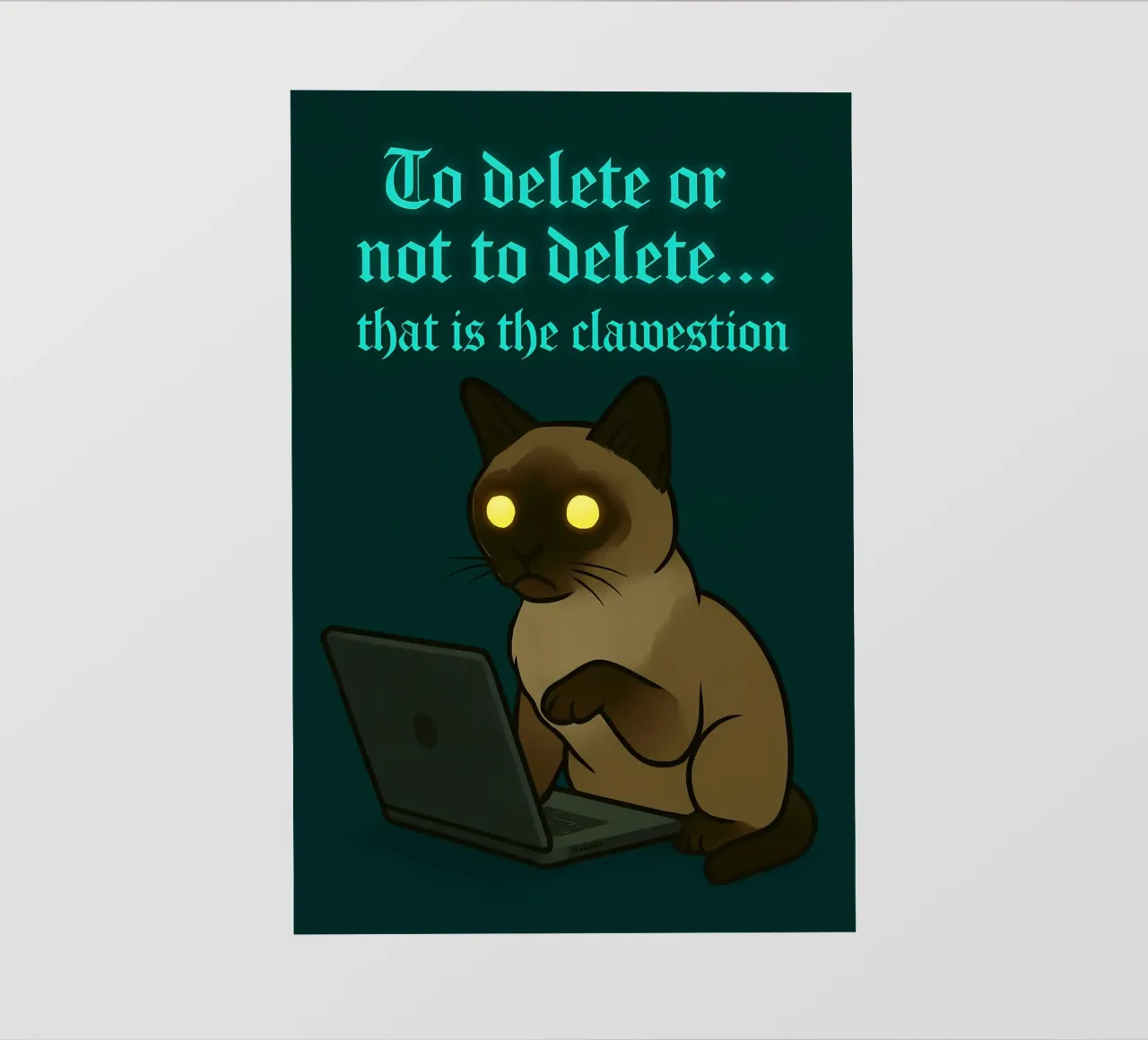 Funny Siamese Cat Meme pellicola backlit da Funny Humor Art
