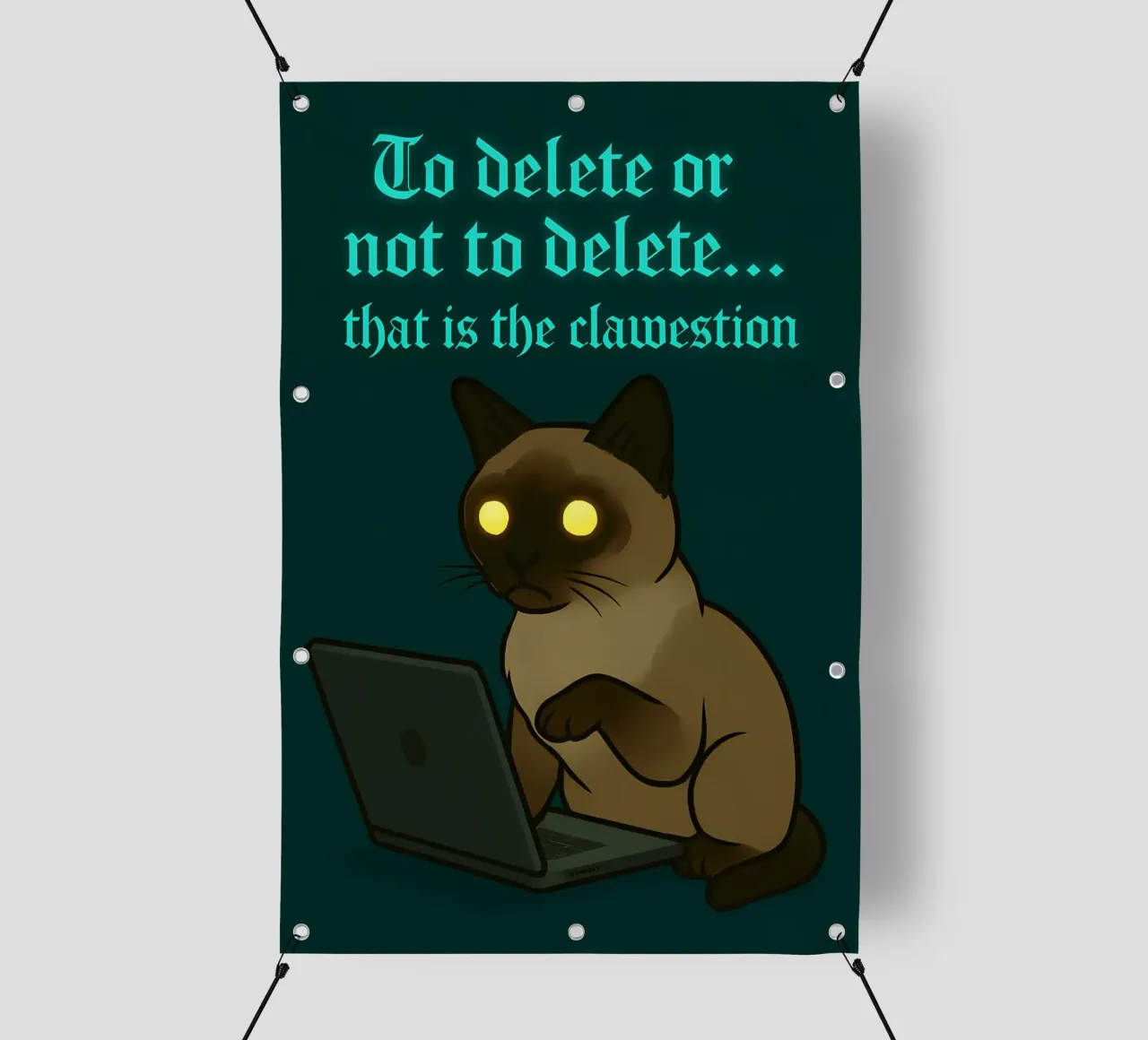 Funny Siamese Cat Meme telo in pvc da Funny Humor Art