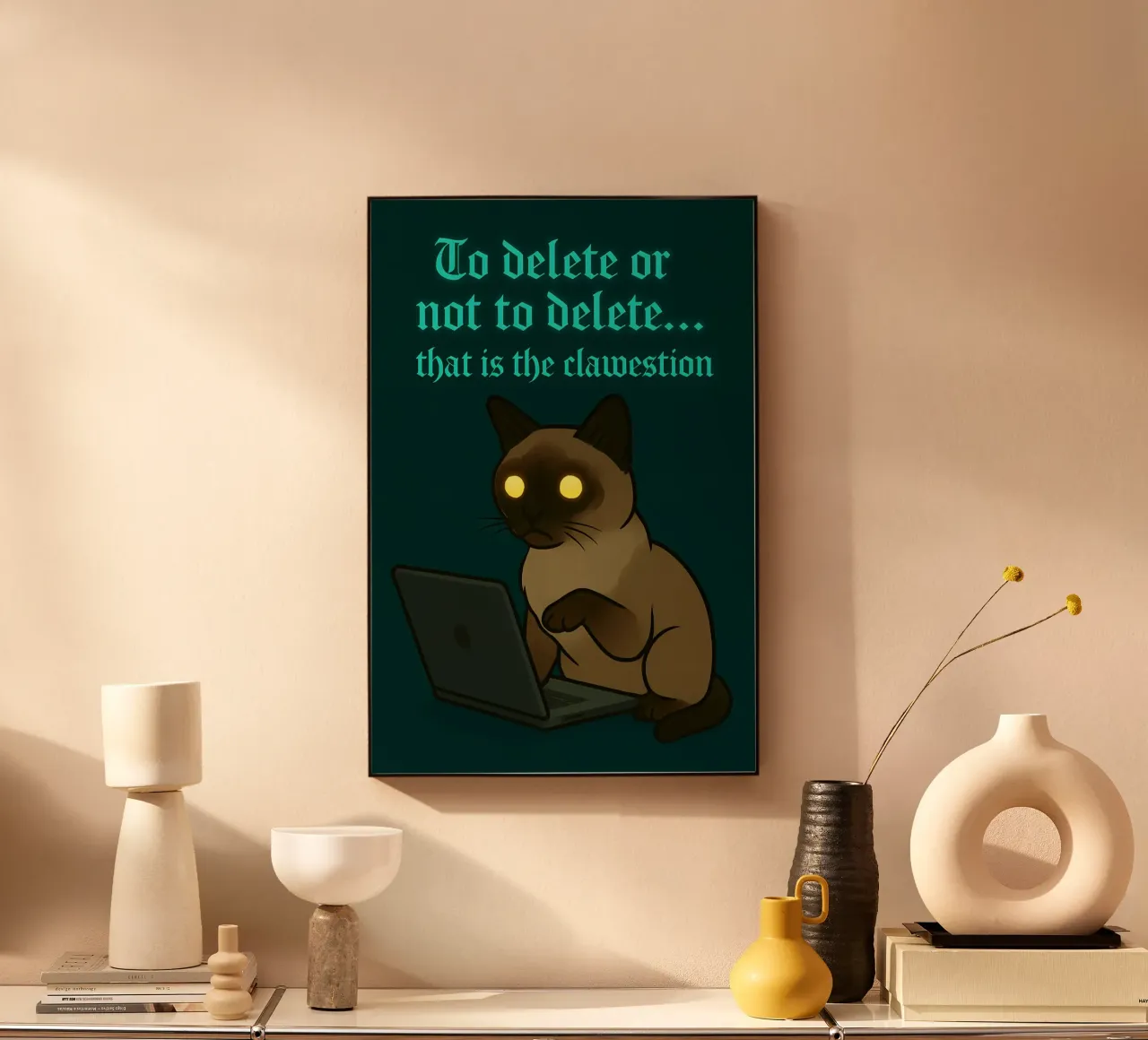 Funny Siamese Cat Meme alluminio dibond da Funny Humor Art