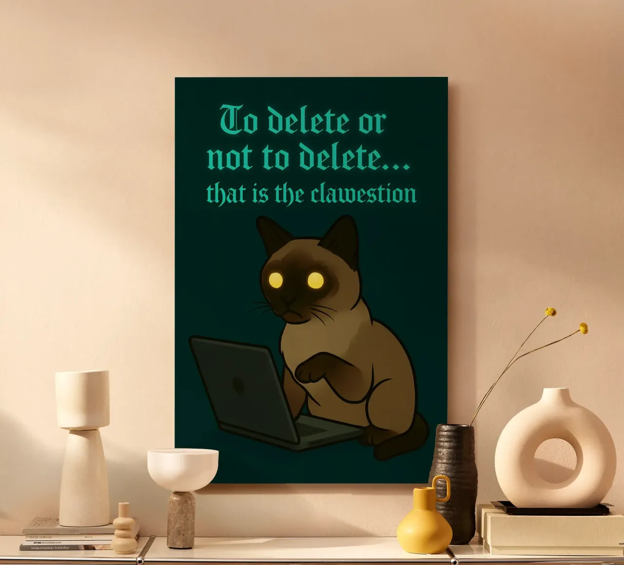 Funny Siamese Cat Meme alluminio dibond da Funny Humor Art