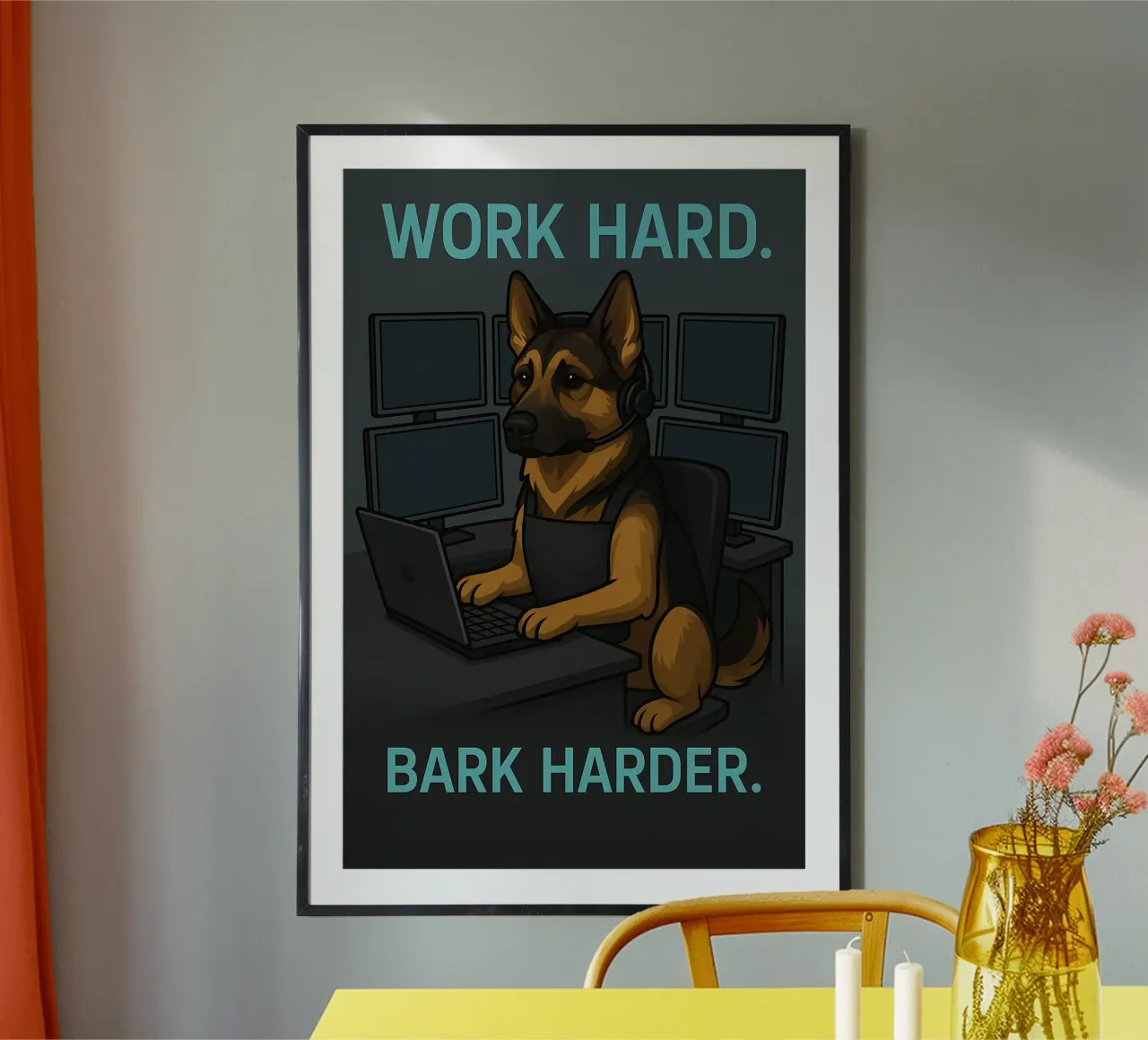 Meme divertente sul pastore tedesco poster da Funny Humor Art