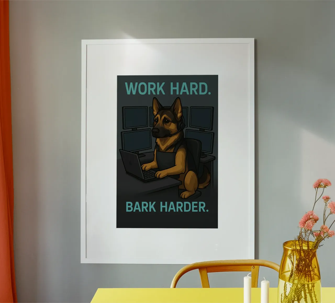 Meme divertente sul pastore tedesco poster da Funny Humor Art