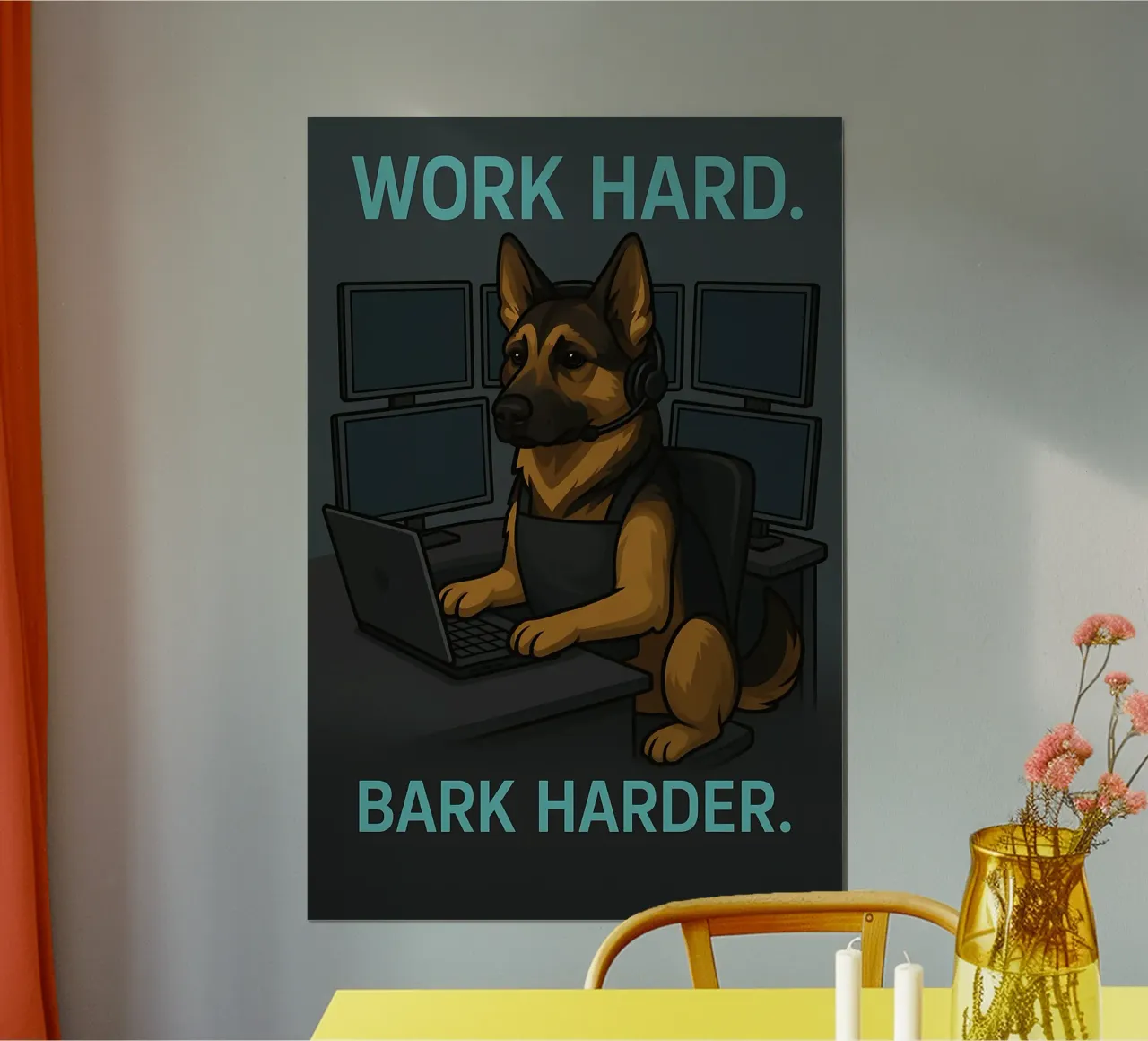 Meme divertente sul pastore tedesco poster da Funny Humor Art