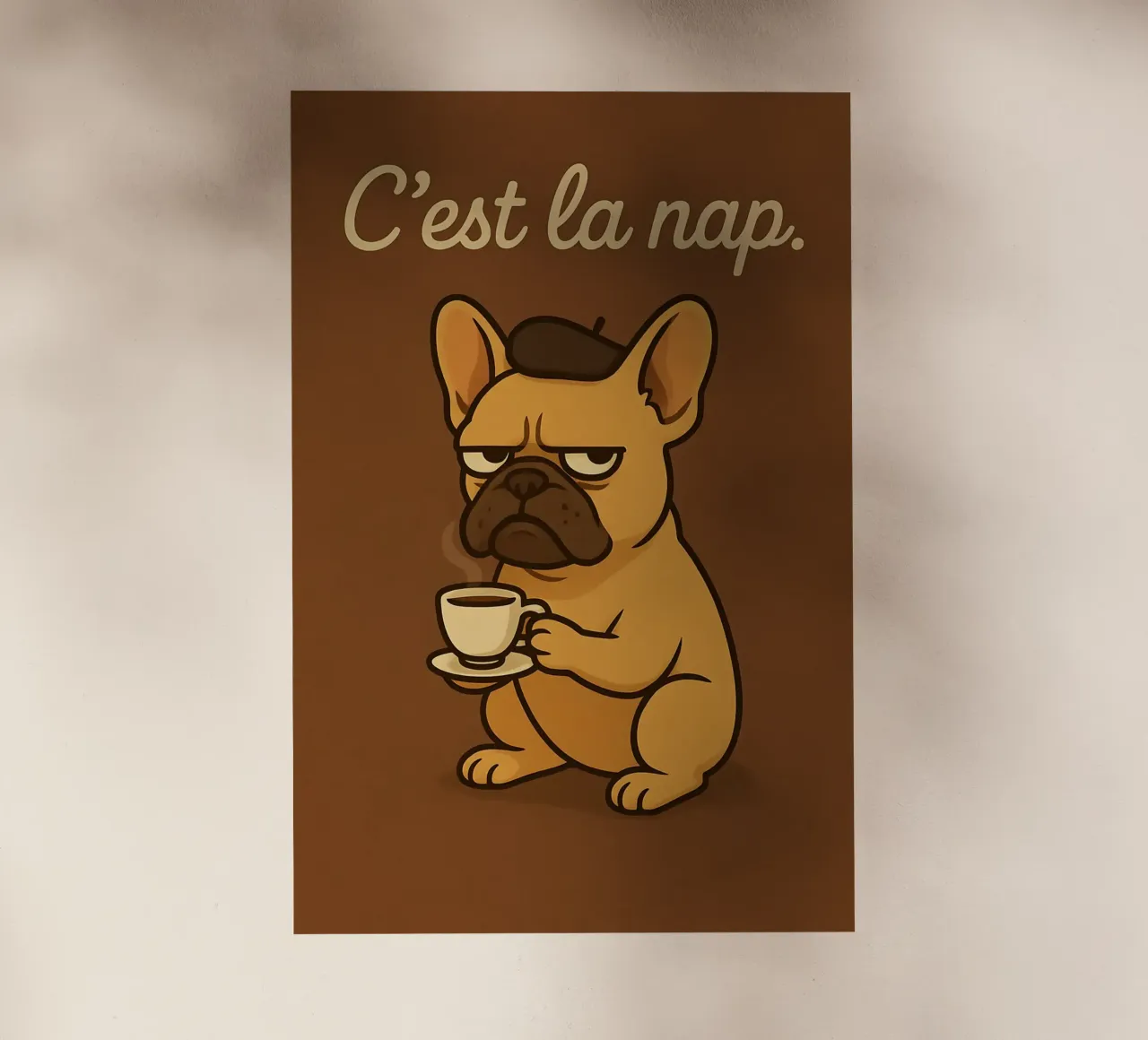Meme divertente sul bulldog francese pellicola backlit da Funny Humor Art