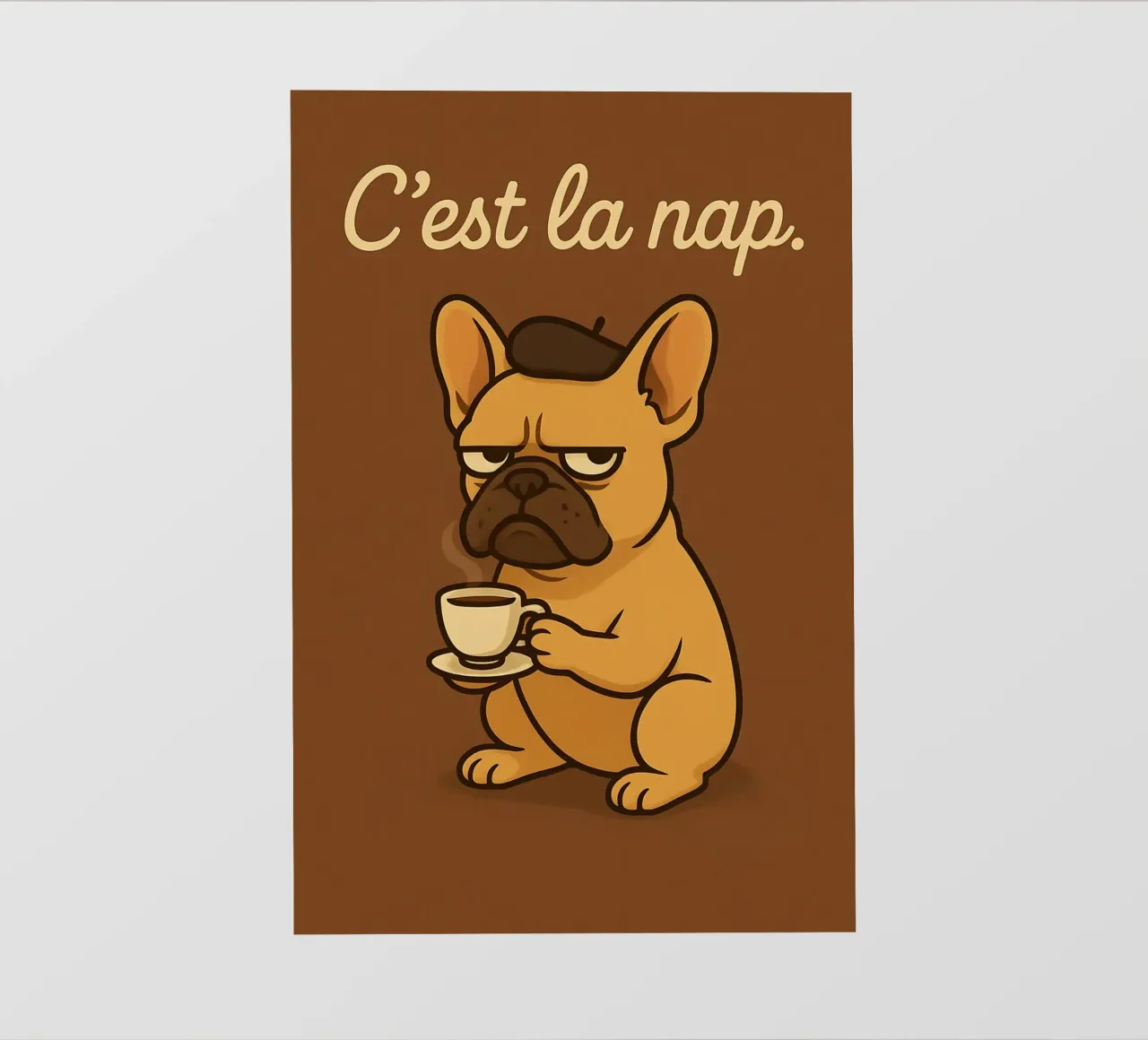 Meme divertente sul bulldog francese pellicola backlit da Funny Humor Art