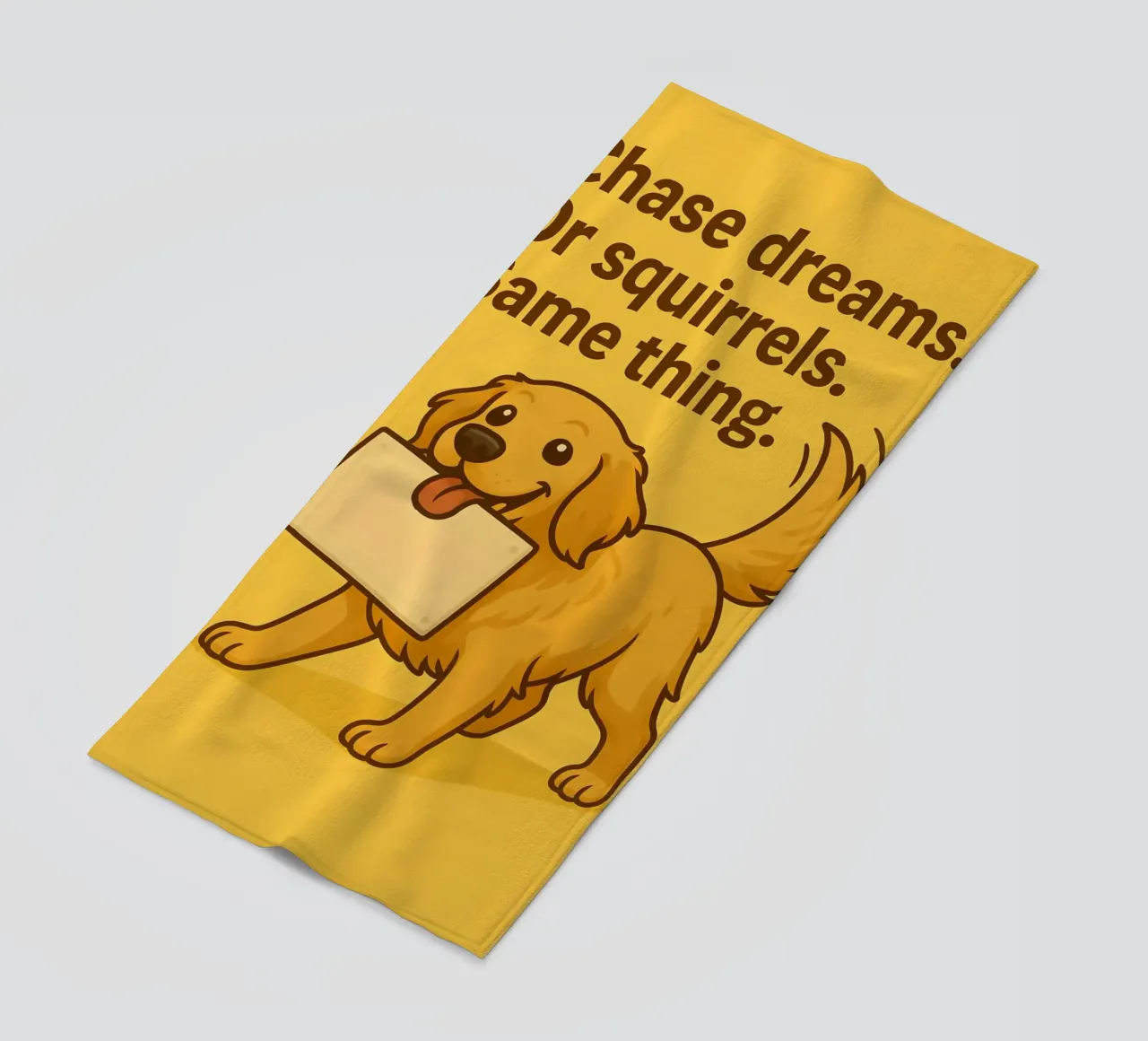 Meme divertente sul Golden Retriever telo mare da Funny Humor Art