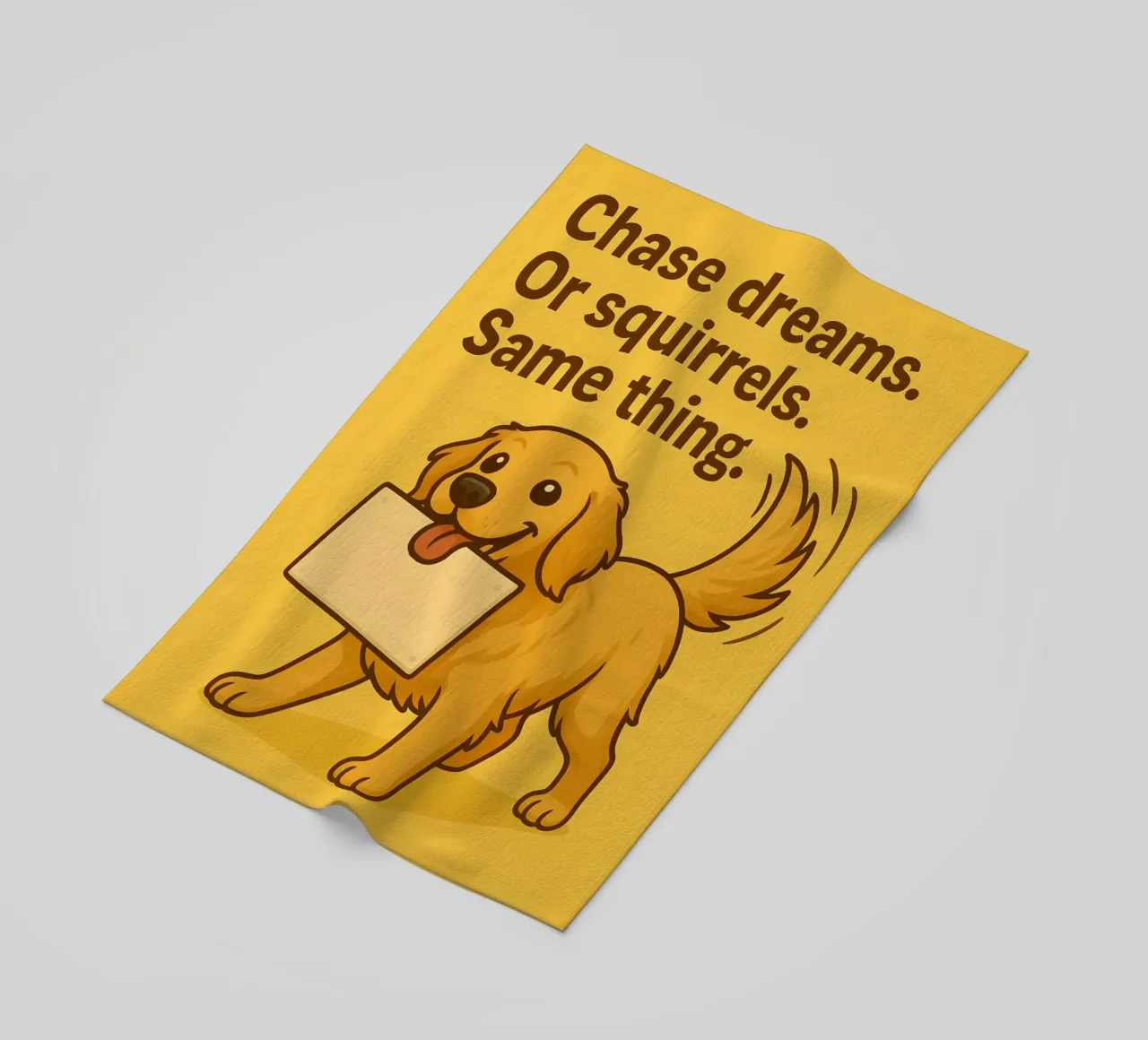 Meme divertente sul Golden Retriever telo mare da Funny Humor Art