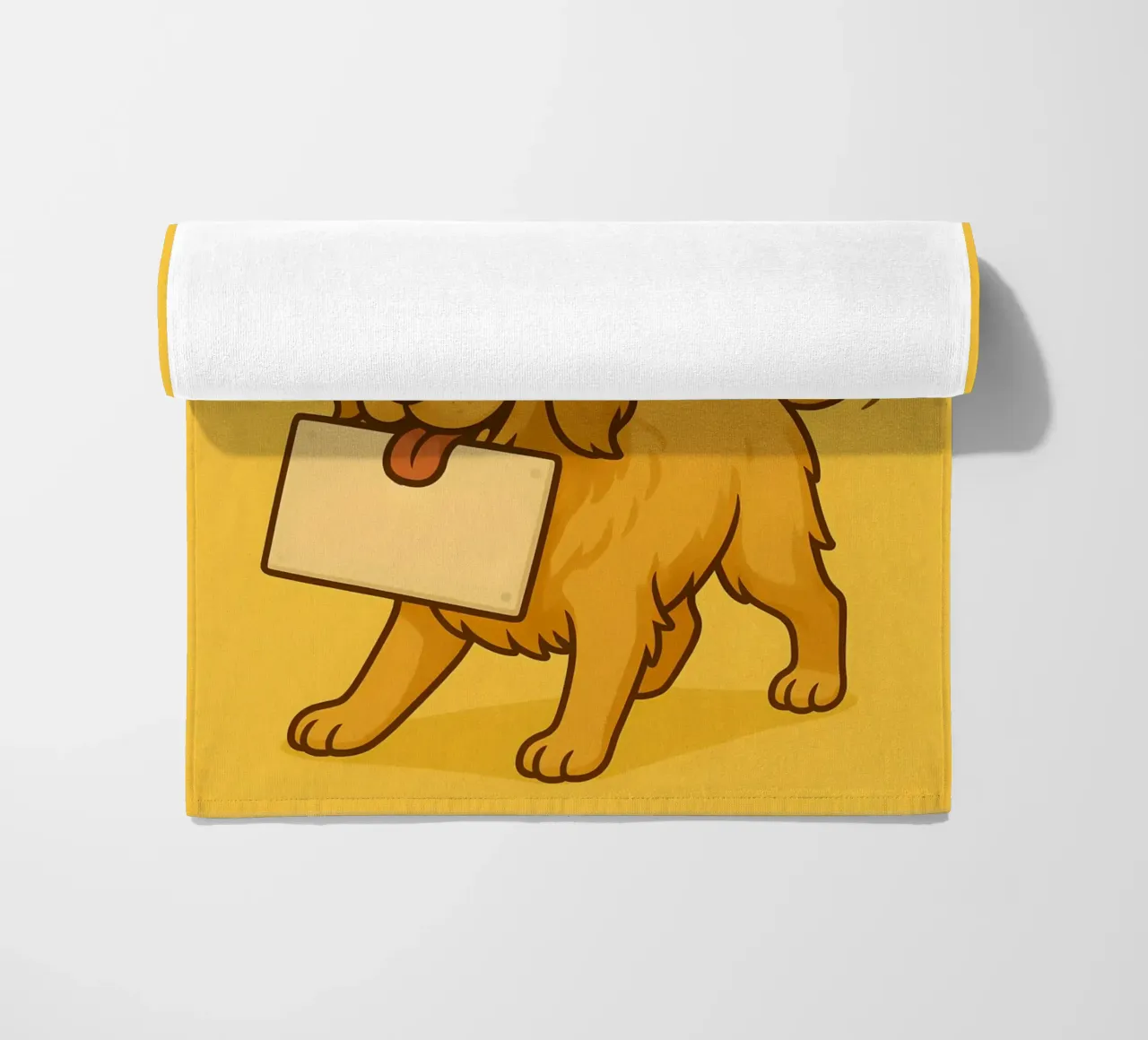 Meme divertente sul Golden Retriever telo mare da Funny Humor Art