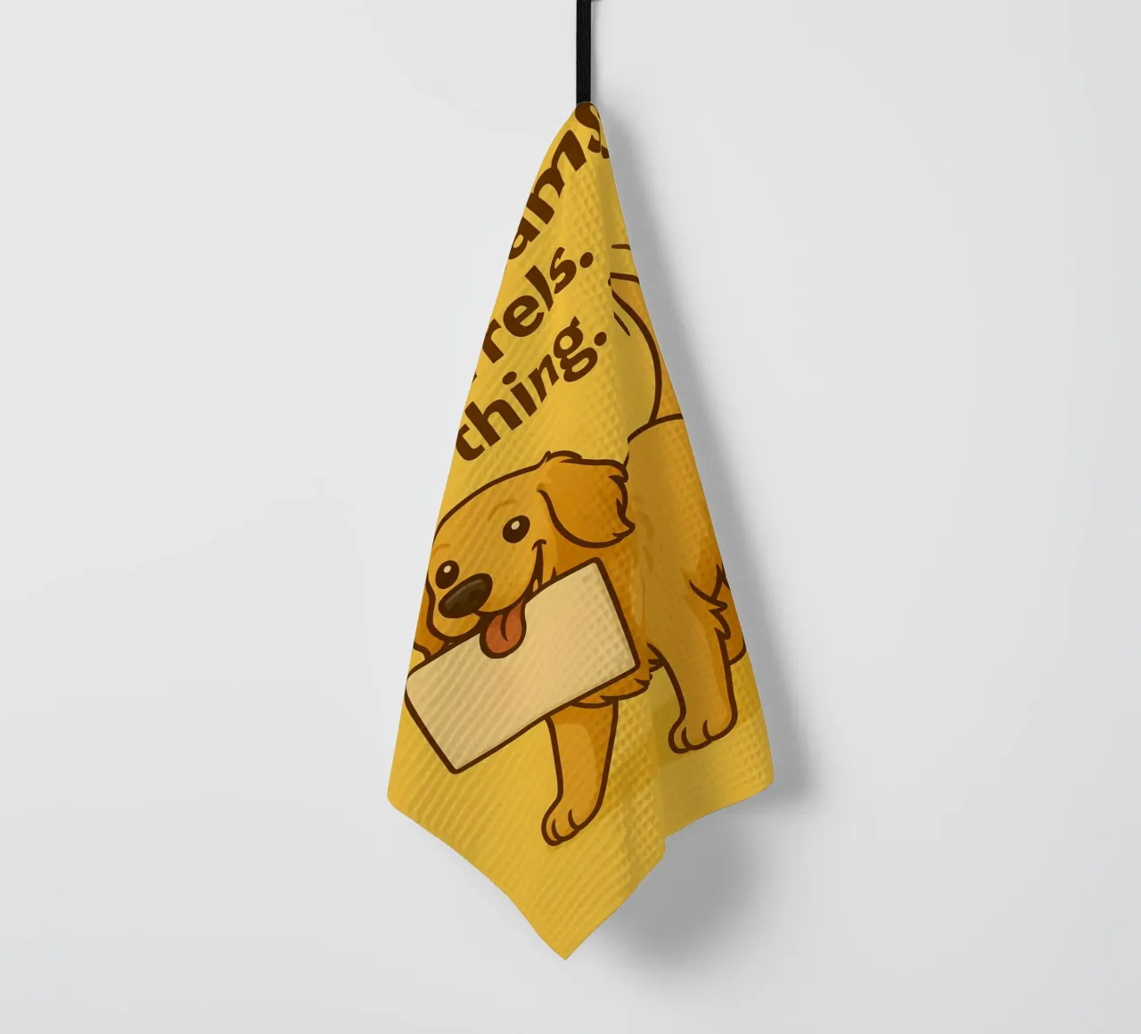 Meme divertente sul Golden Retriever canovaccio da cucina da Funny Humor Art