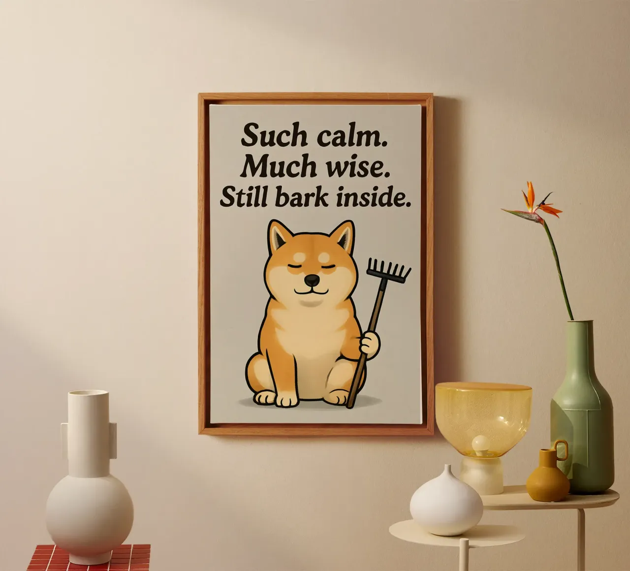 Grappige Shiba Inu meme canvas met Baklijst van Funny Humor Art