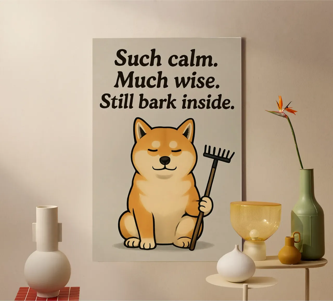 Grappige Shiba Inu meme canvas met Baklijst van Funny Humor Art