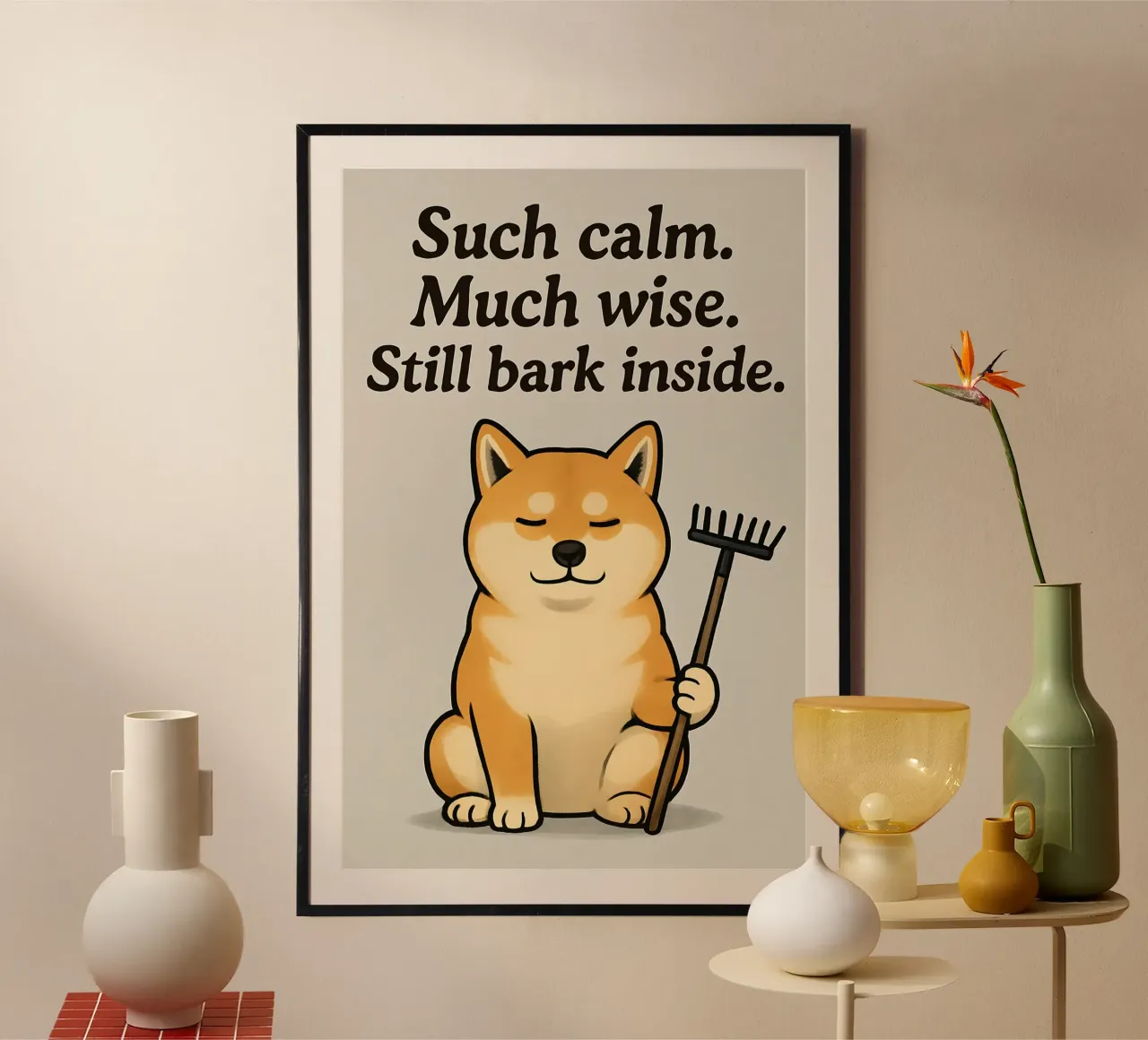 Divertente il meme dello Shiba Inu poster da Funny Humor Art