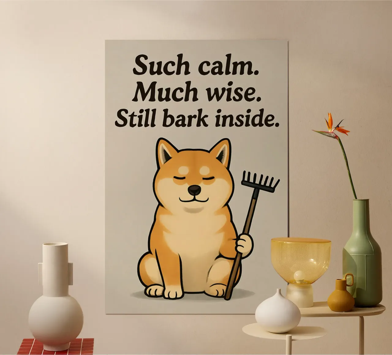 Divertente il meme dello Shiba Inu poster da Funny Humor Art