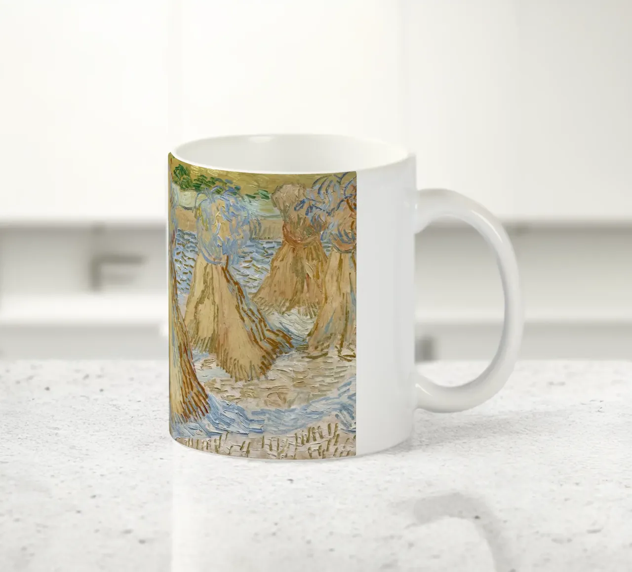 I covoni di grano di Vincent van Gogh (1890) tazza in ceramica da Venus Art