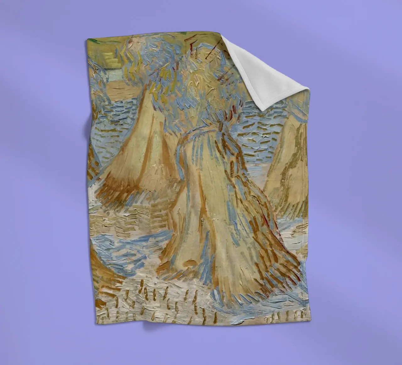 Vincent van Goghs Weizengarben (1890) Fleecedecke von Venus Art