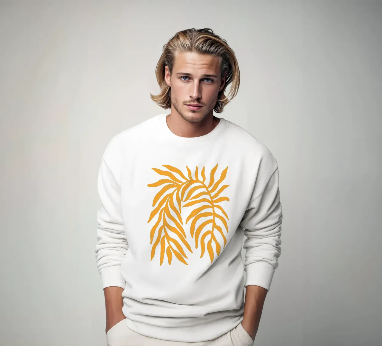 Silhouette jaune Branche texturée 1 sweat de Wackapacka
