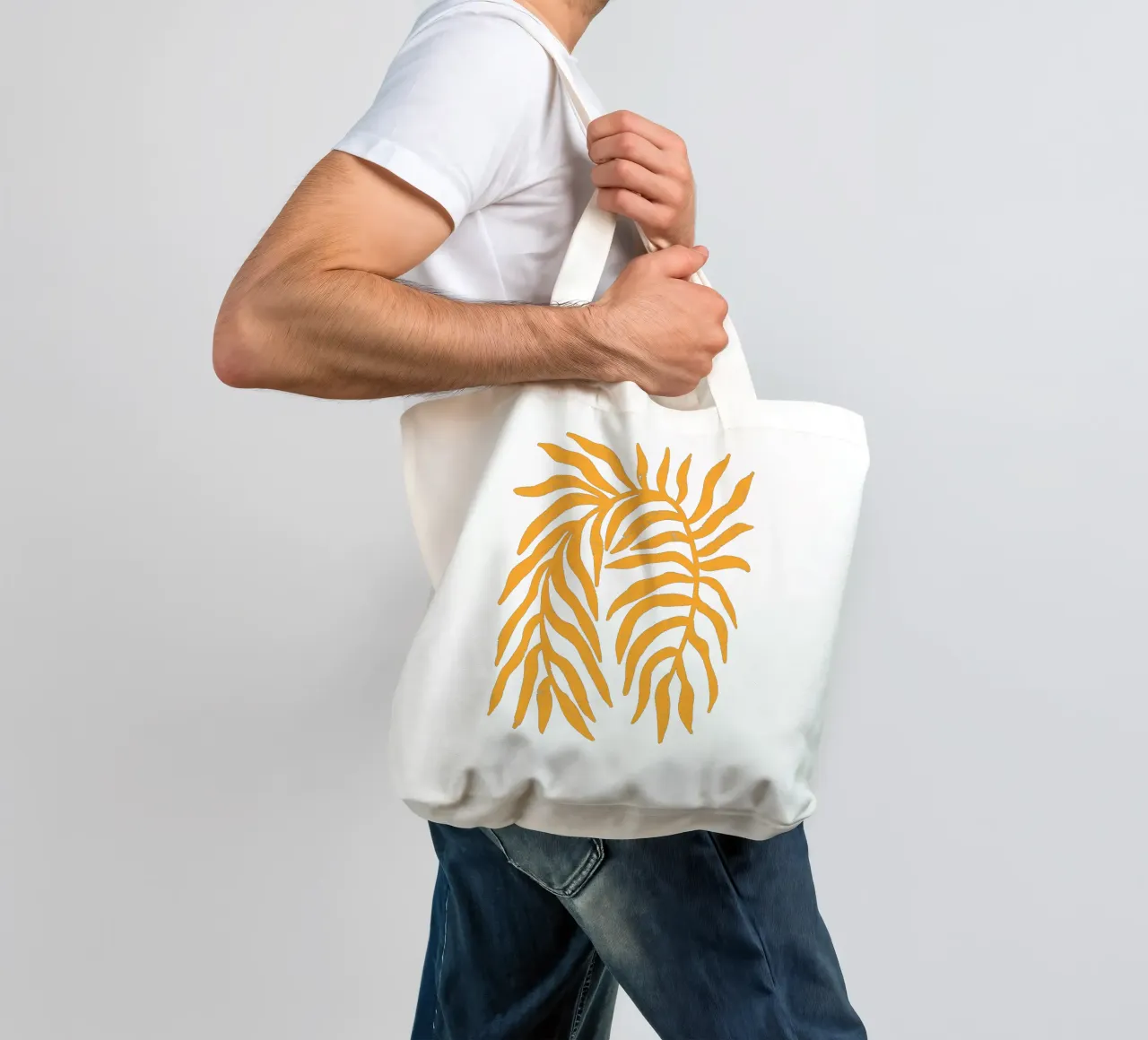 Yellow Silhouette Textured Branch 1 tote bag by Wackapacka