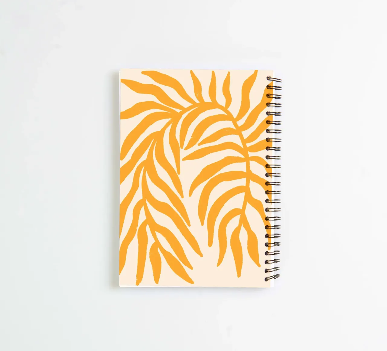 Yellow Silhouette Textured Branch 1 spiral notebook by Wackapacka