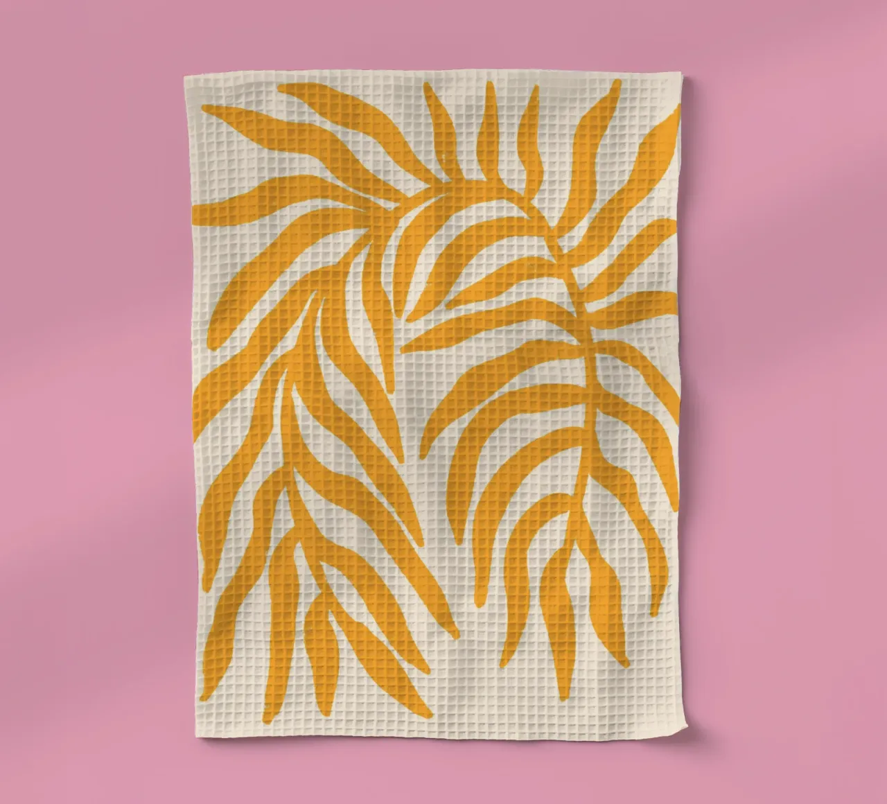 Silhouette jaune Branche texturée 1 torchon de Wackapacka