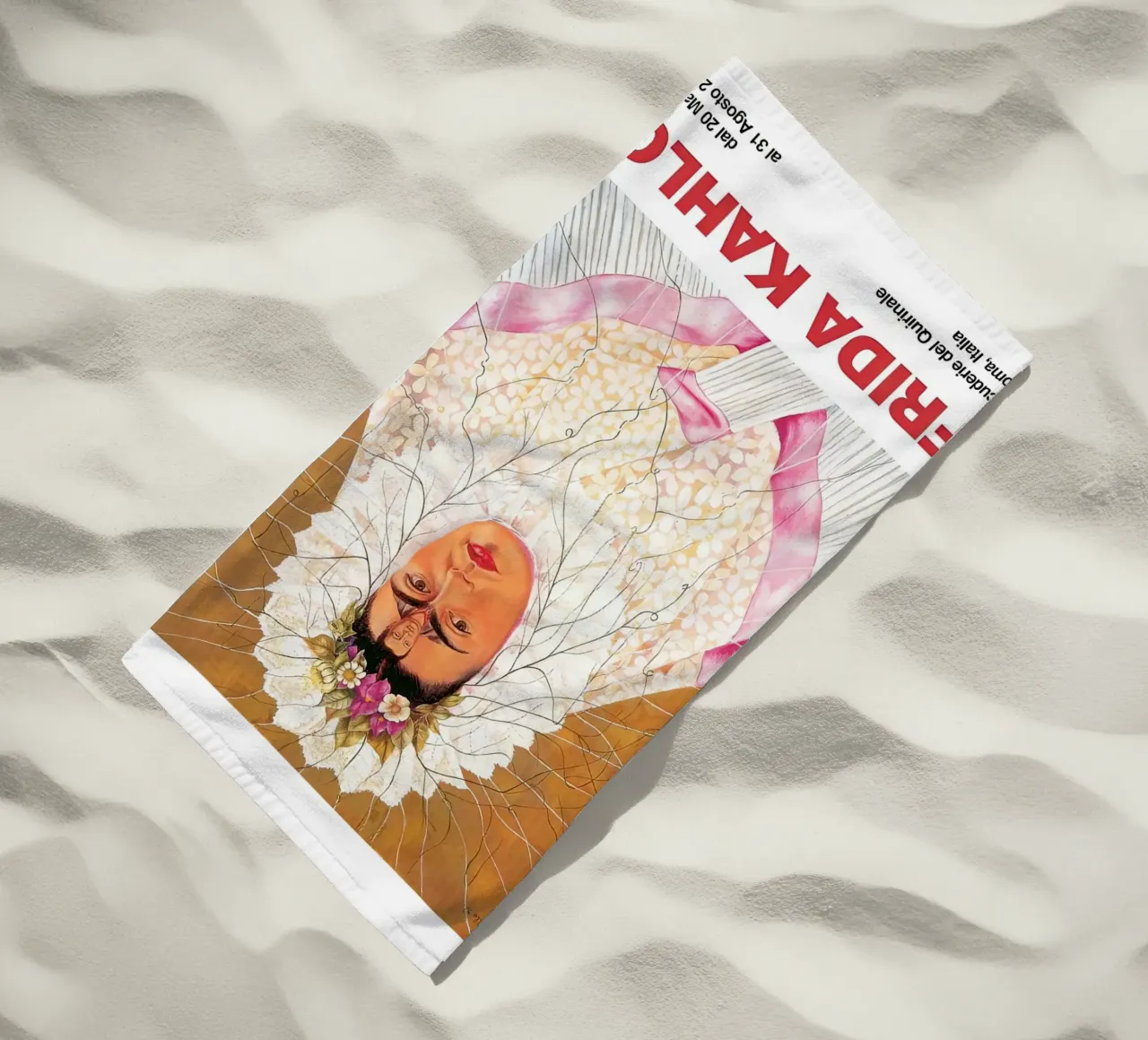 Frida-Ausstellung Diego in meinem Kopf Strandtuch von Popo Photograph