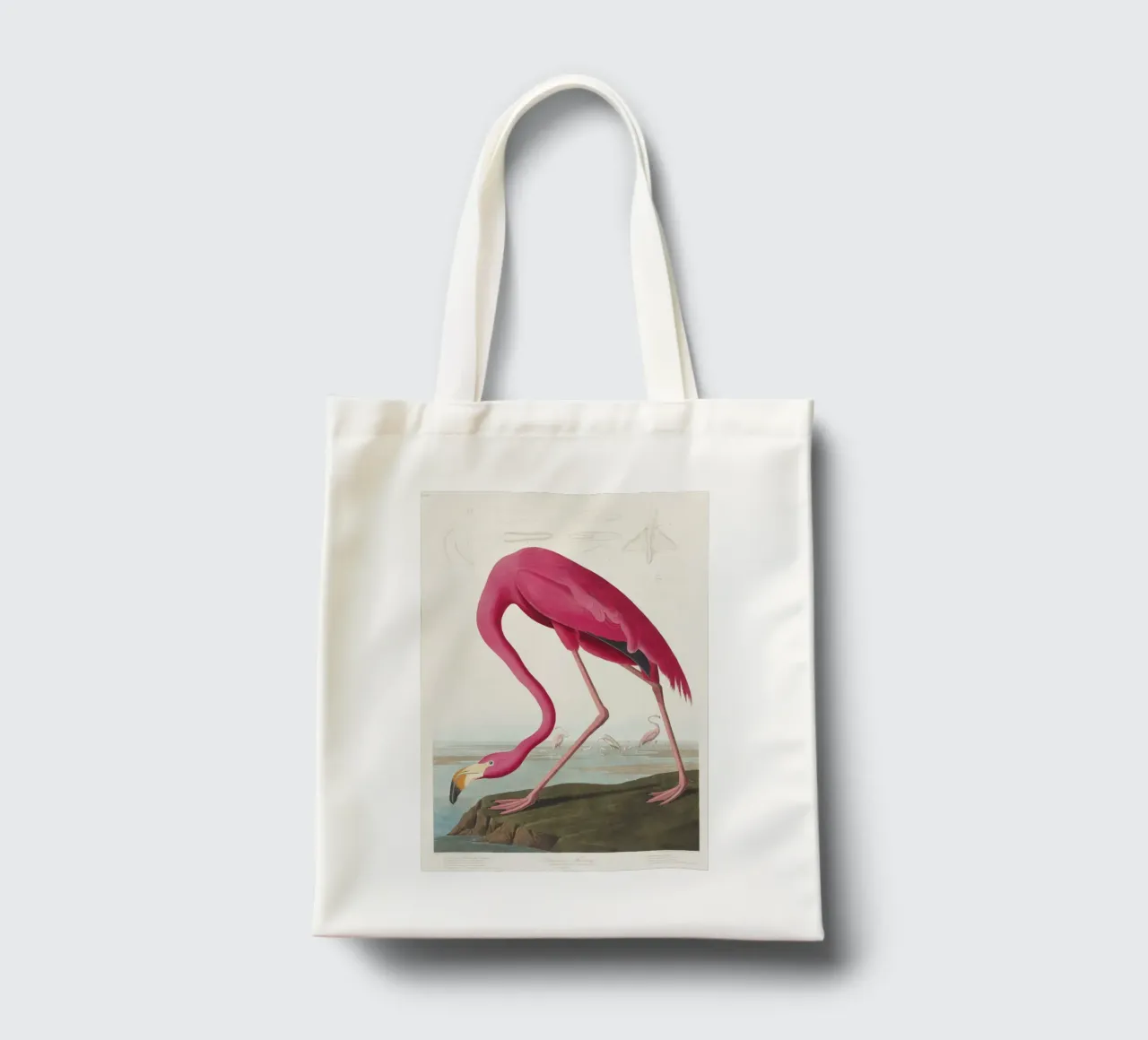 Pink Flamingo (1827) by John James Audubon tote bag by Venus Art