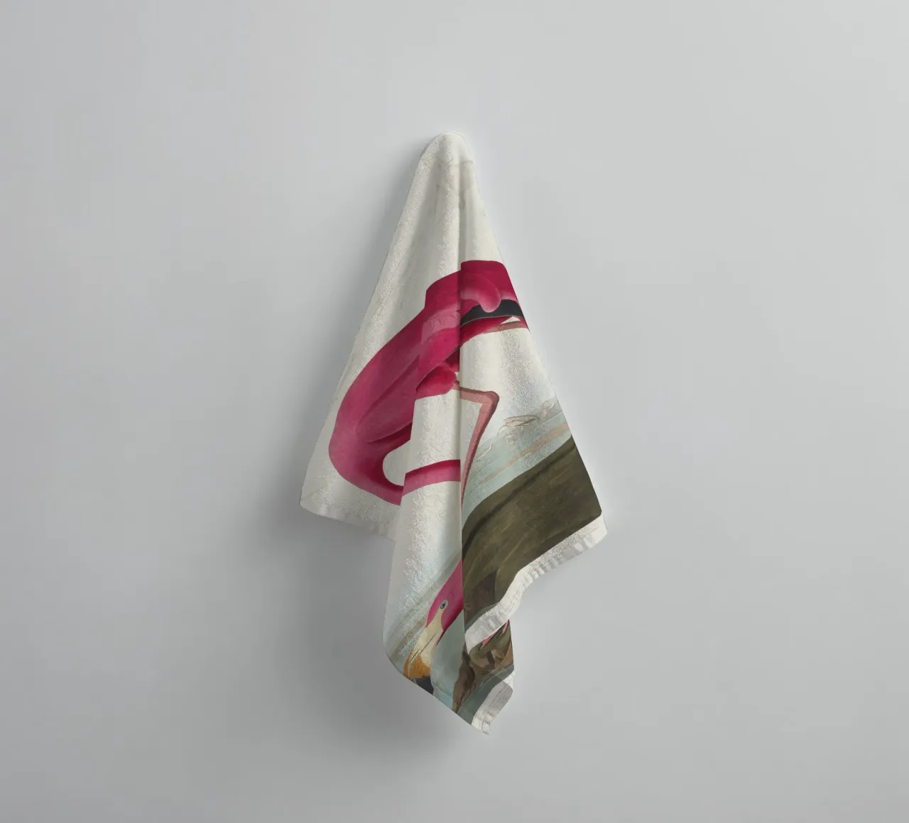 Pink Flamingo (1827) by John James Audubon towel by Venus Art