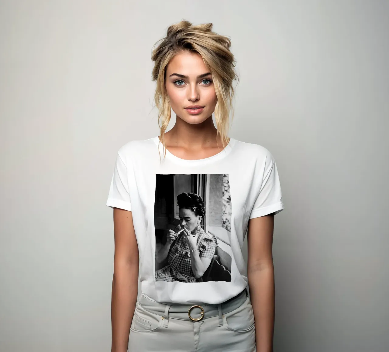 Frida Smooking Frauen T-Shirt von Popo Photograph