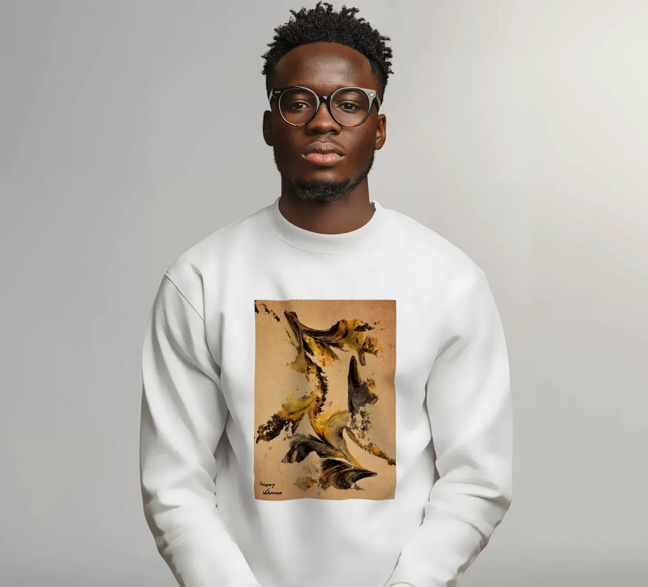 MESSAGE FROM THE HEART 27 sweatshirt van Thierry Vobmann Abstract painting