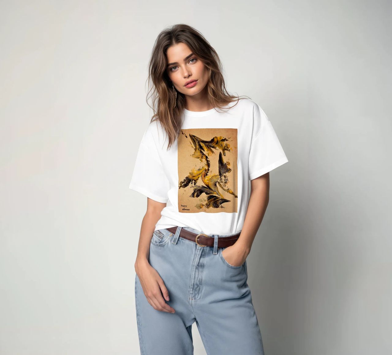 MESSAGE FROM THE HEART 27 t-shirt da Thierry Vobmann Abstract painting