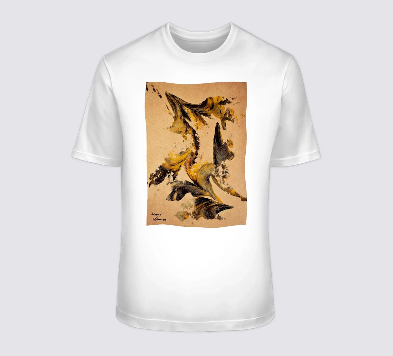 MESSAGE FROM THE HEART 27 t-shirt da Thierry Vobmann Abstract painting