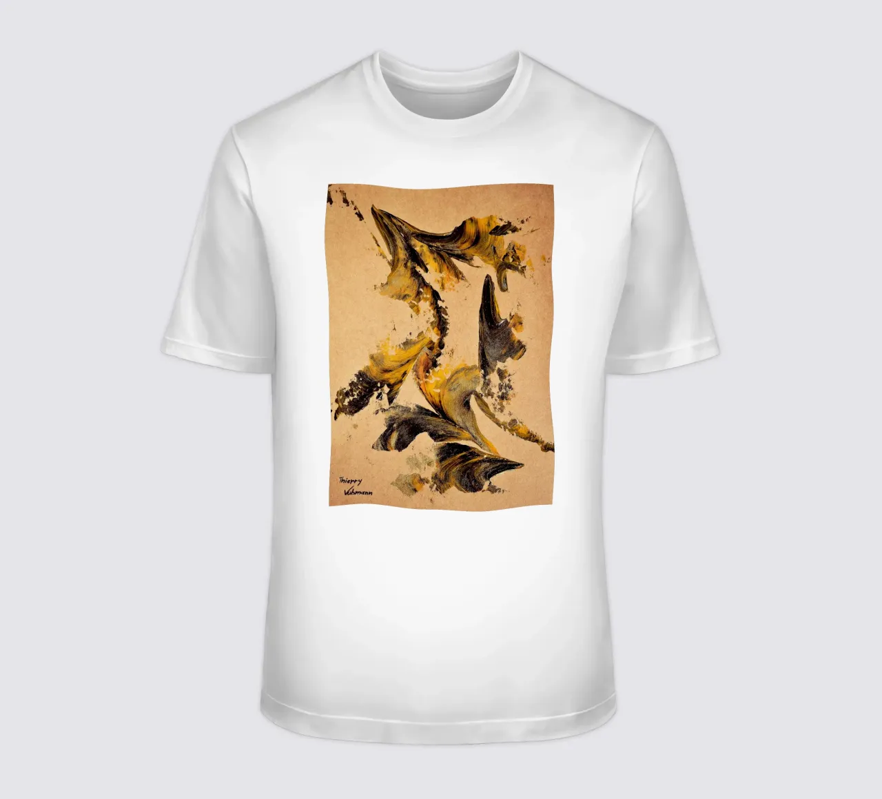 MESSAGE FROM THE HEART 27 t-shirt da Thierry Vobmann Abstract painting