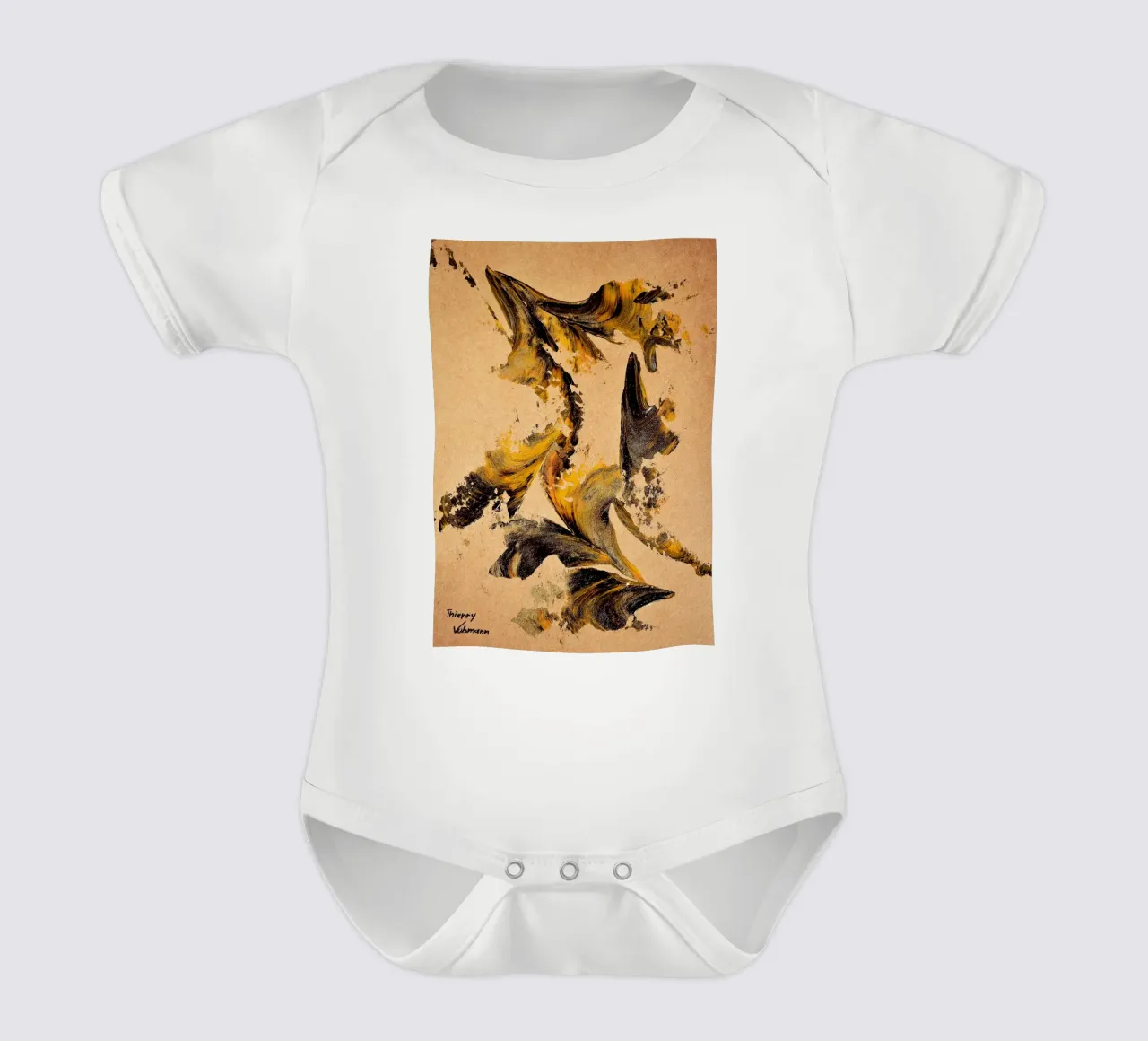 MESSAGE FROM THE HEART 27 Kurzarm Babybody von Thierry Vobmann Abstract painting