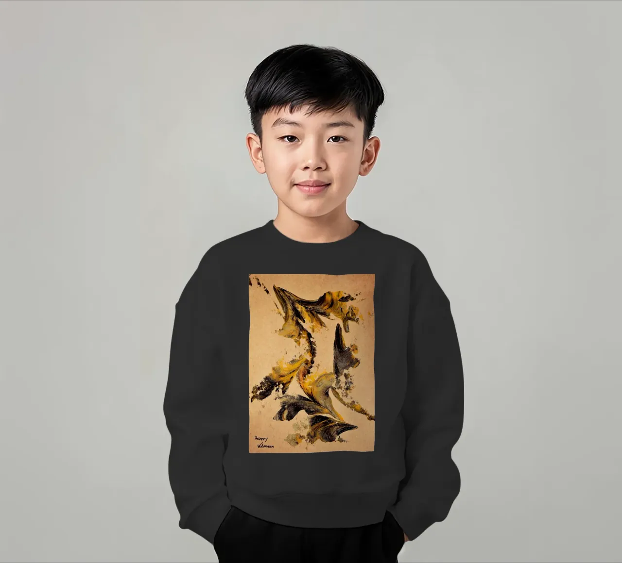 MESSAGE FROM THE HEART 27 felpa bambino da Thierry Vobmann Abstract painting