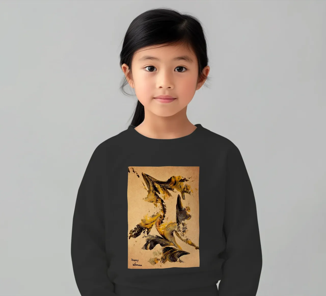 MESSAGE FROM THE HEART 27 felpa bambino da Thierry Vobmann Abstract painting