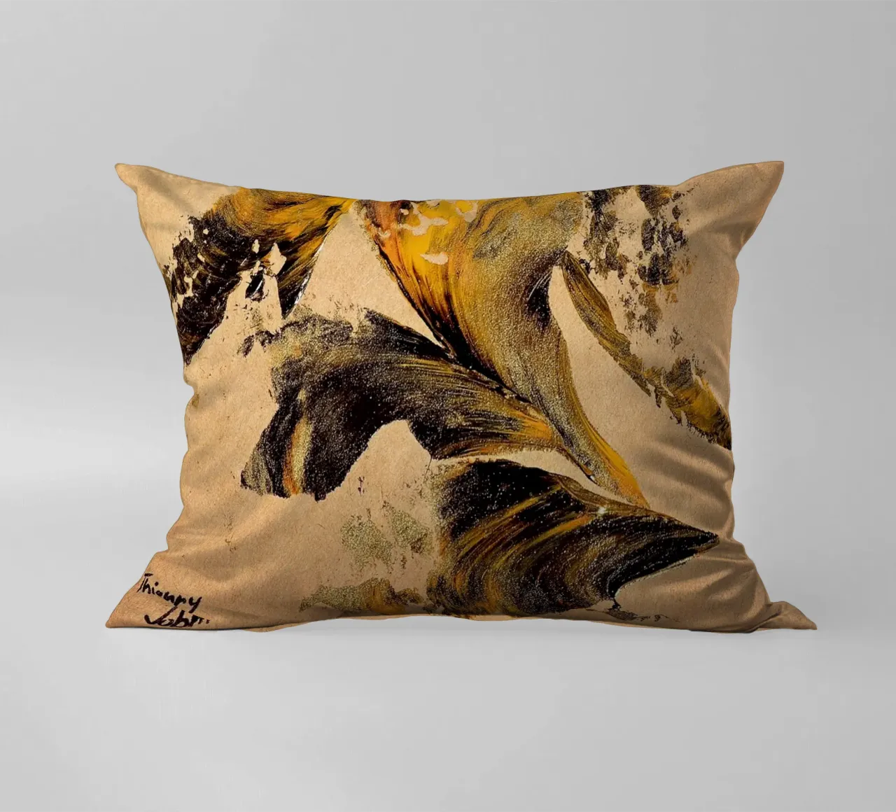 MESSAGE FROM THE HEART 27 cuscino da Thierry Vobmann Abstract painting