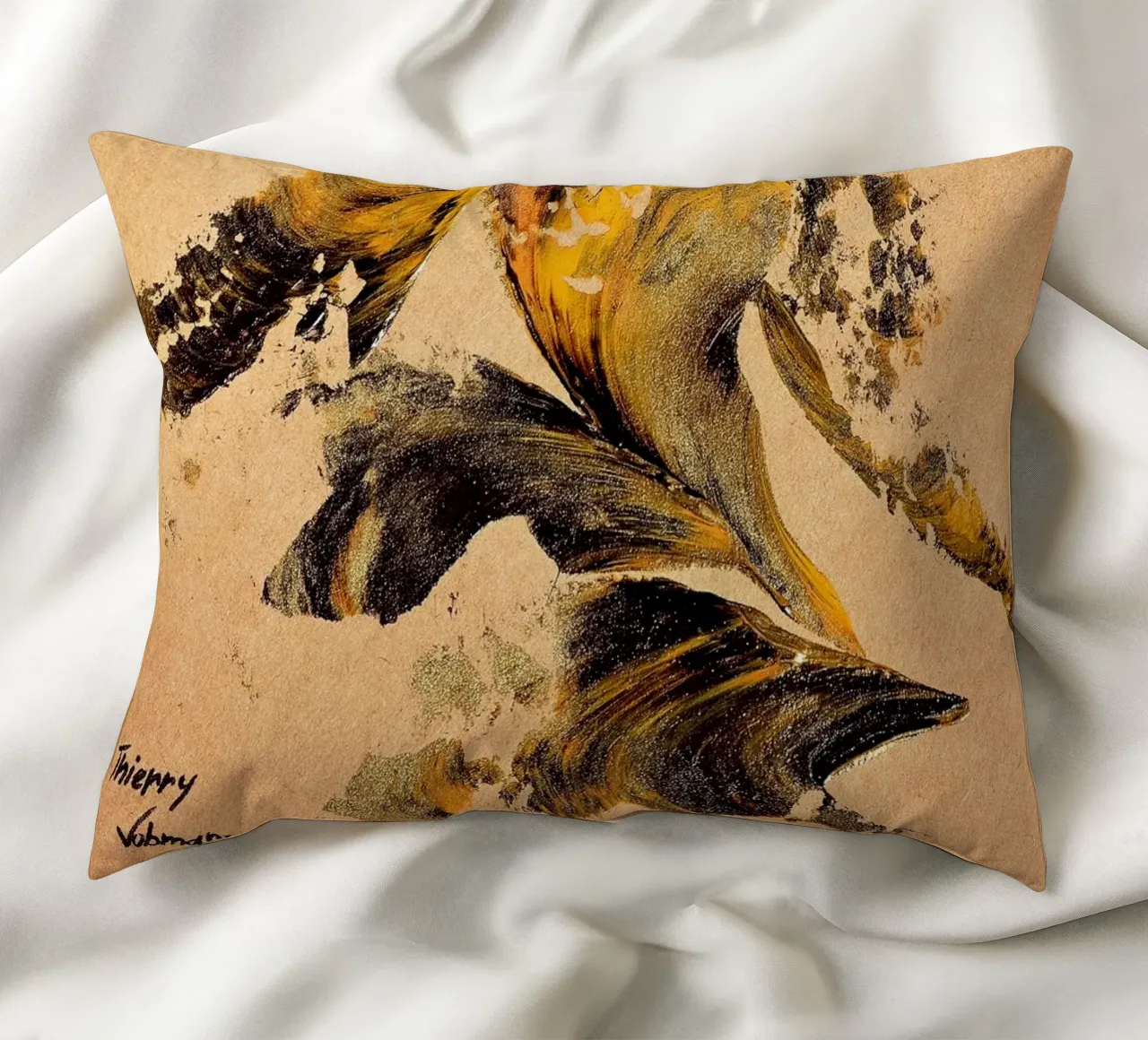 MESSAGE FROM THE HEART 27 cuscino da Thierry Vobmann Abstract painting