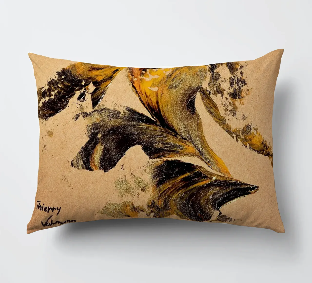 MESSAGE FROM THE HEART 27 cuscino da Thierry Vobmann Abstract painting