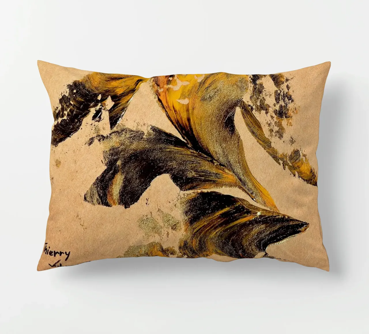 MESSAGE FROM THE HEART 27 cuscino da Thierry Vobmann Abstract painting