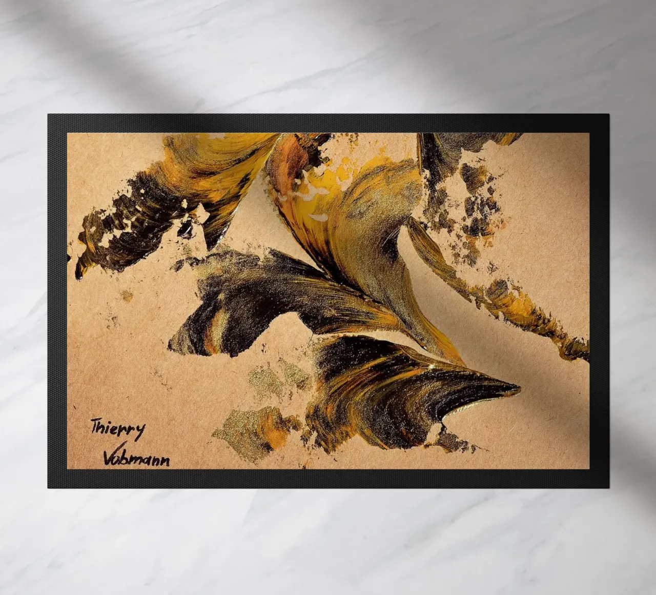 MESSAGE FROM THE HEART 27 felpudo de Thierry Vobmann Abstract painting