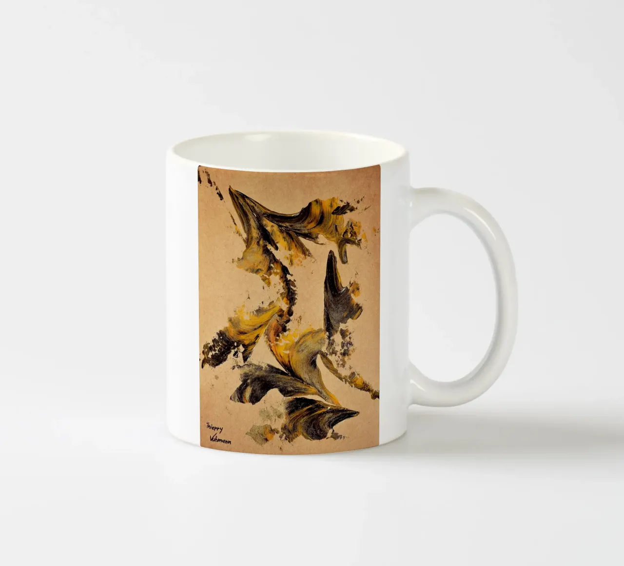 MESSAGE FROM THE HEART 27 Keramik Tasse von Thierry Vobmann Abstract painting