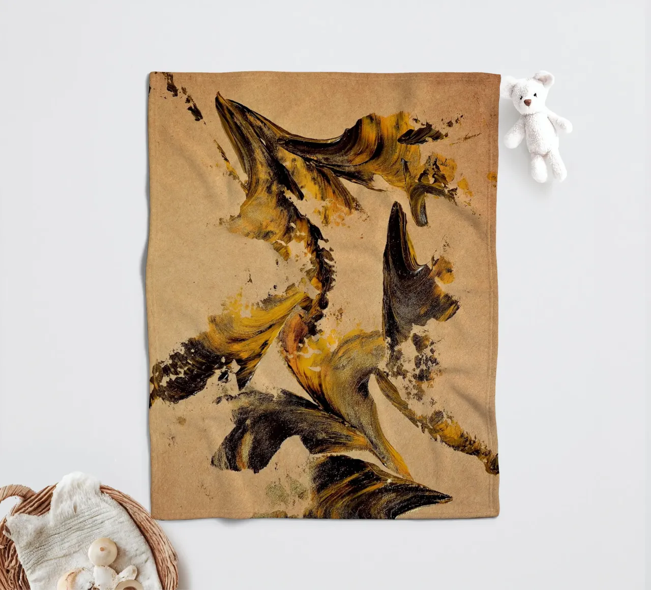 MESSAGE FROM THE HEART 27 coperta in pile da Thierry Vobmann Abstract painting