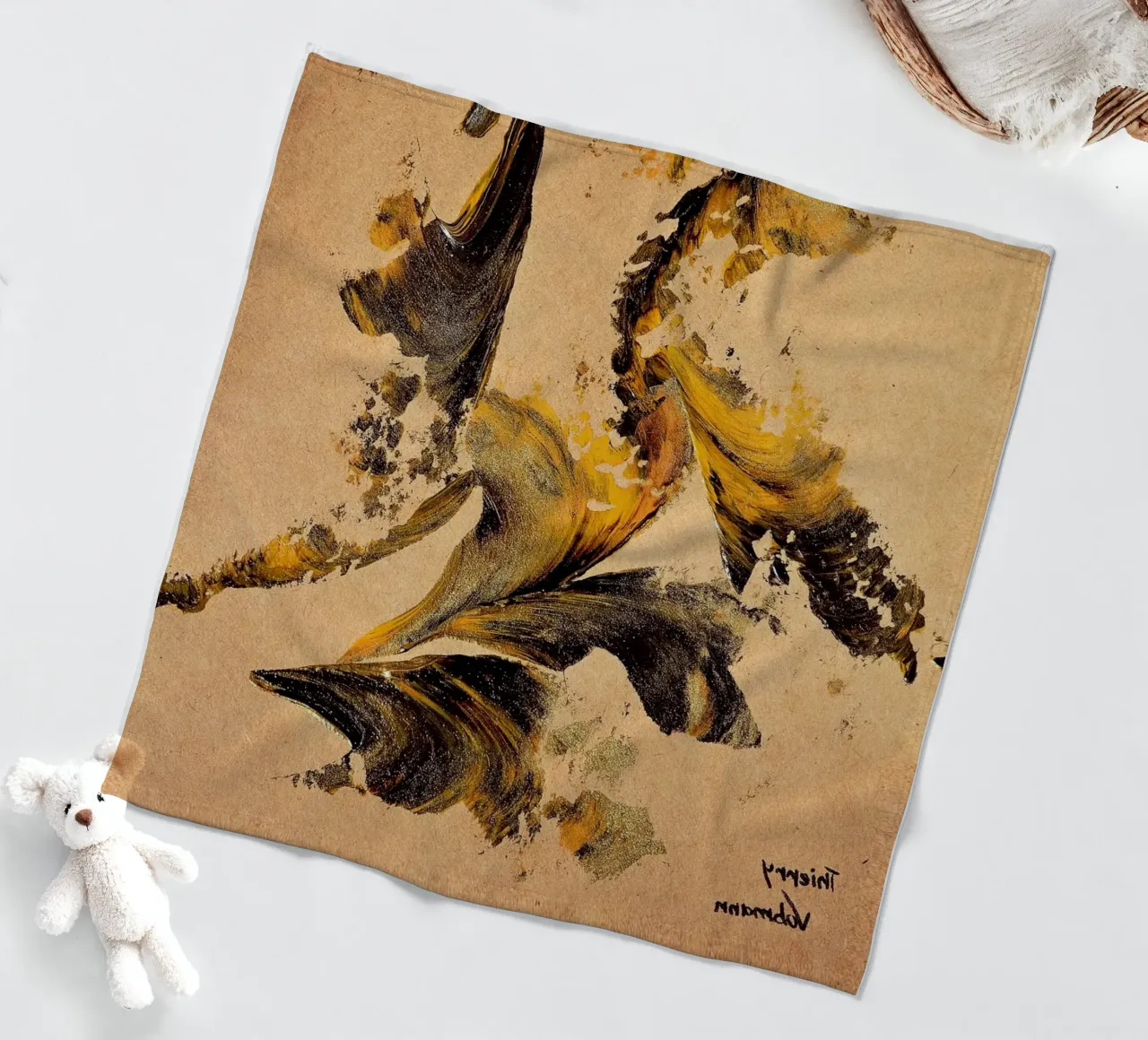 MESSAGE FROM THE HEART 27 coperta in pile da Thierry Vobmann Abstract painting