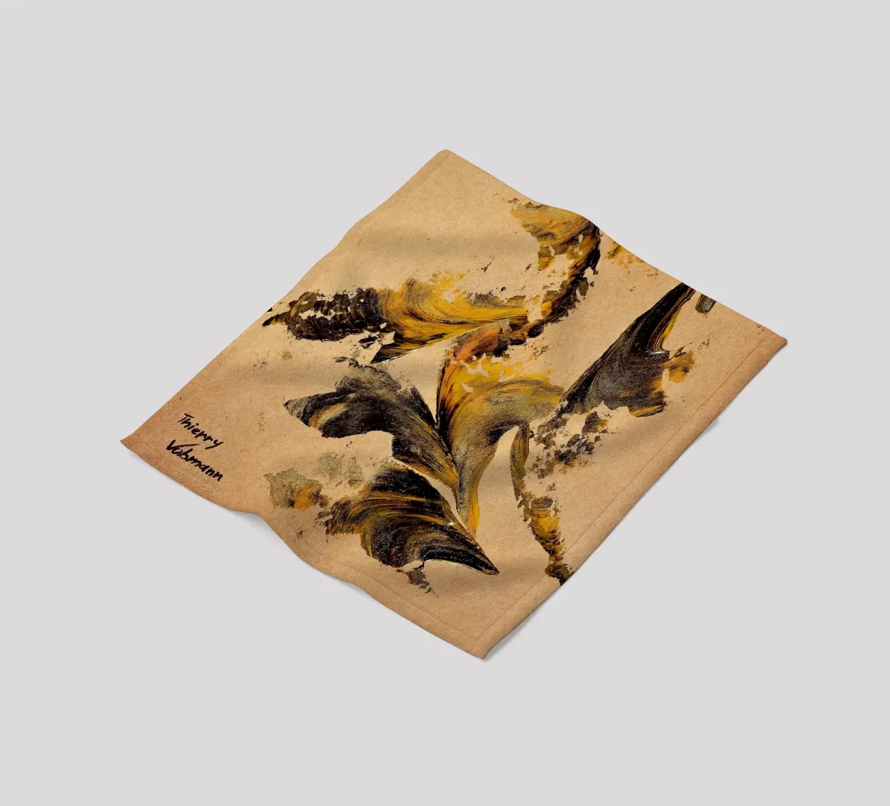 MESSAGE FROM THE HEART 27 coperta in pile da Thierry Vobmann Abstract painting