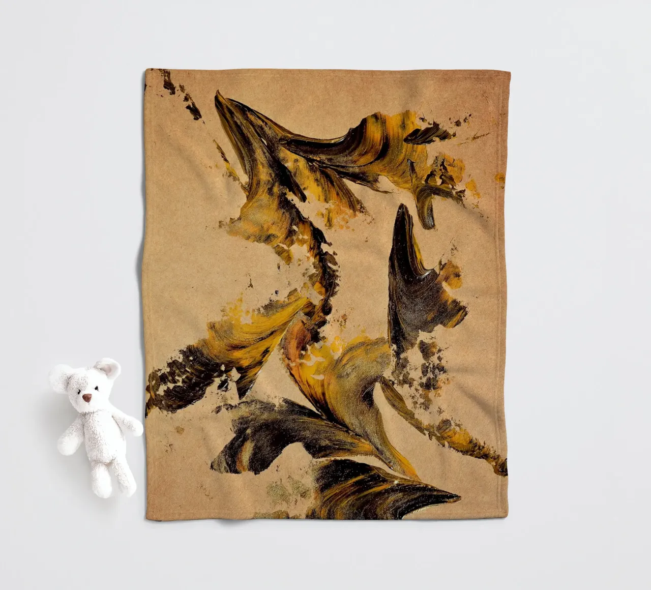 MESSAGE FROM THE HEART 27 coperta in pile da Thierry Vobmann Abstract painting