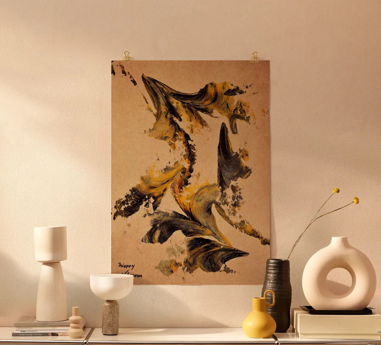 MESSAGE FROM THE HEART 27 carta hahnemühle da Thierry Vobmann Abstract painting