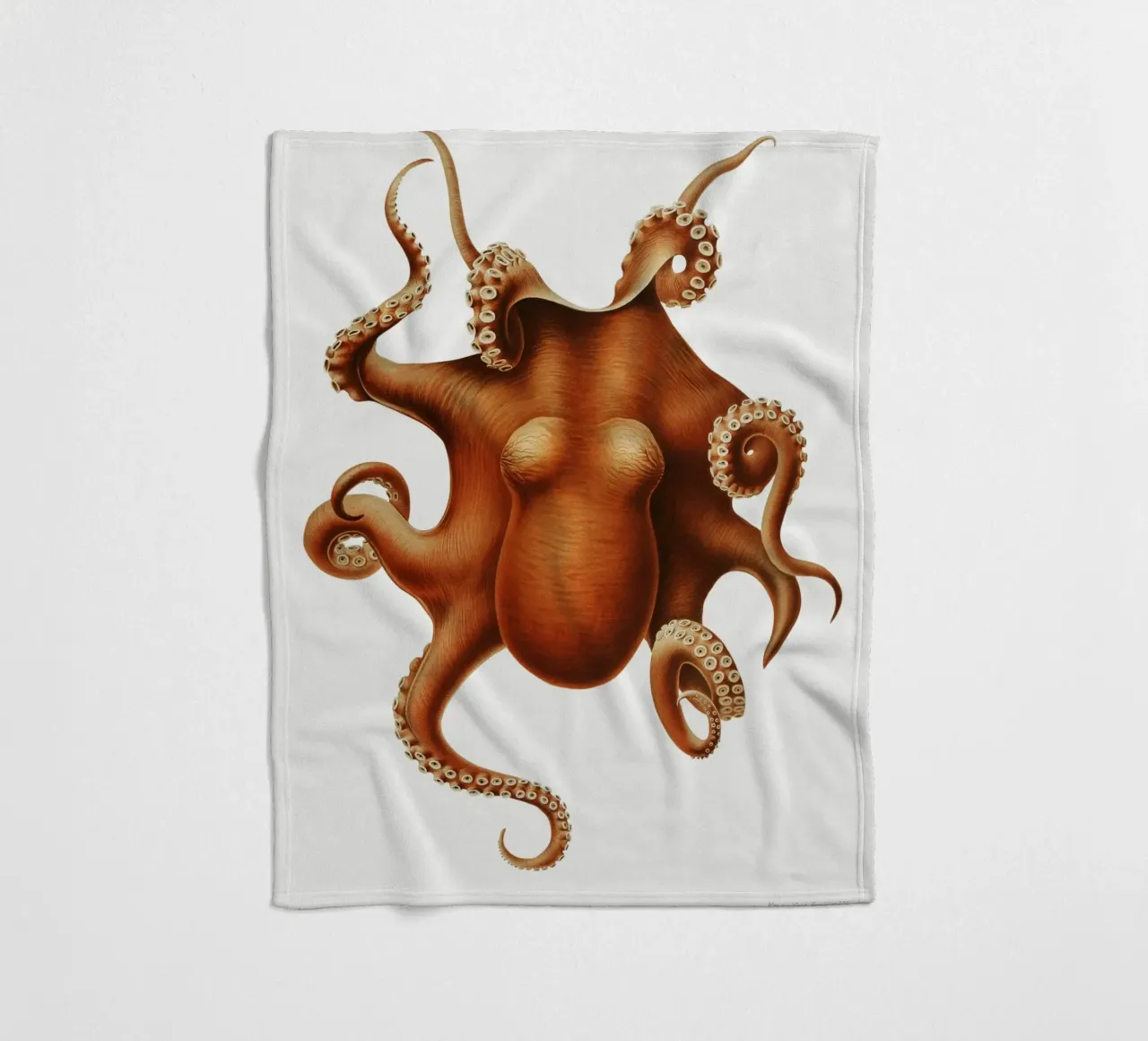 Octopus illlustration from Deutsche Tiefsee-Expedition, fleece blanket by Venus Art