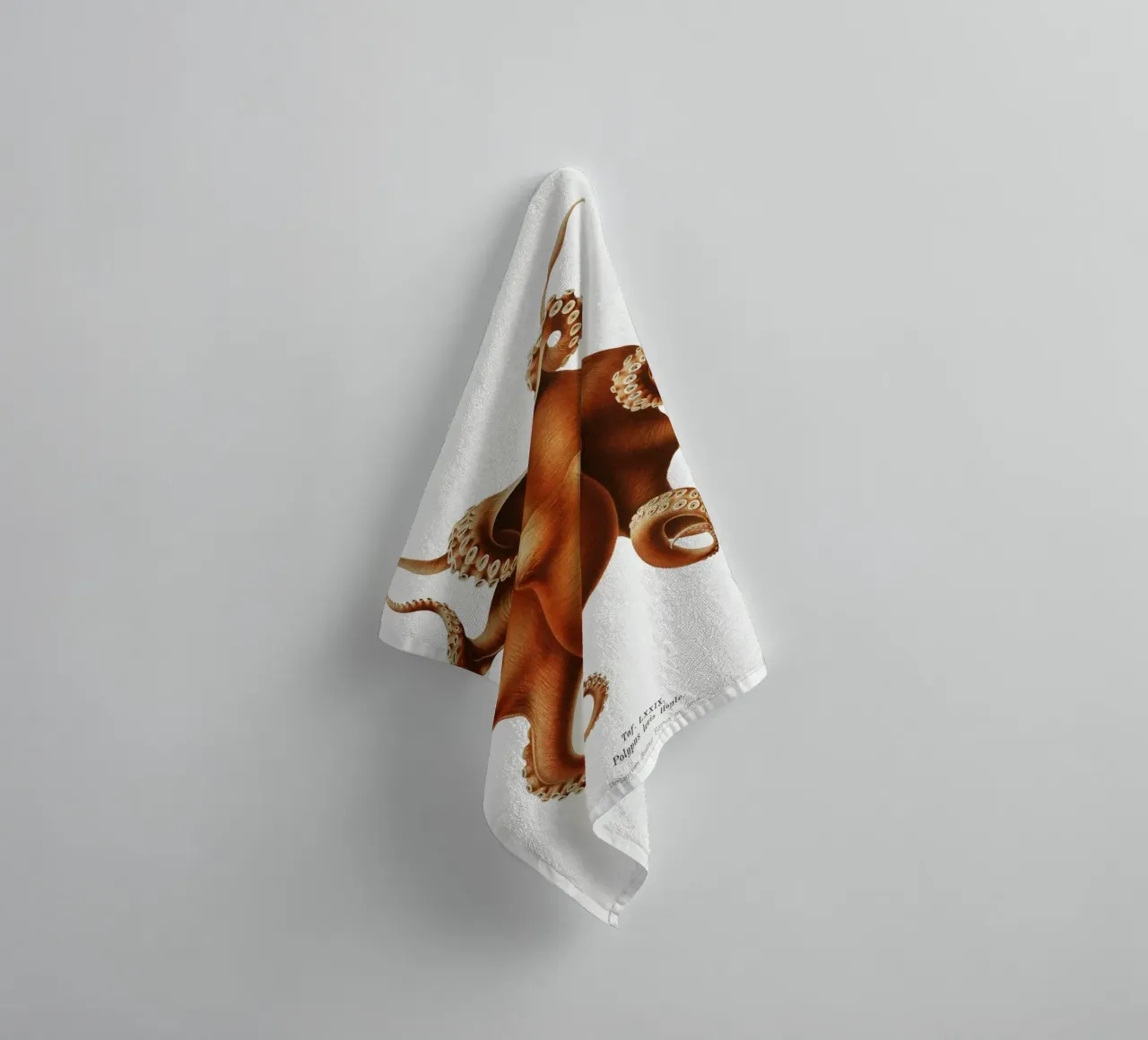 Octopus illlustration from Deutsche Tiefsee-Expedition, towel by Venus Art
