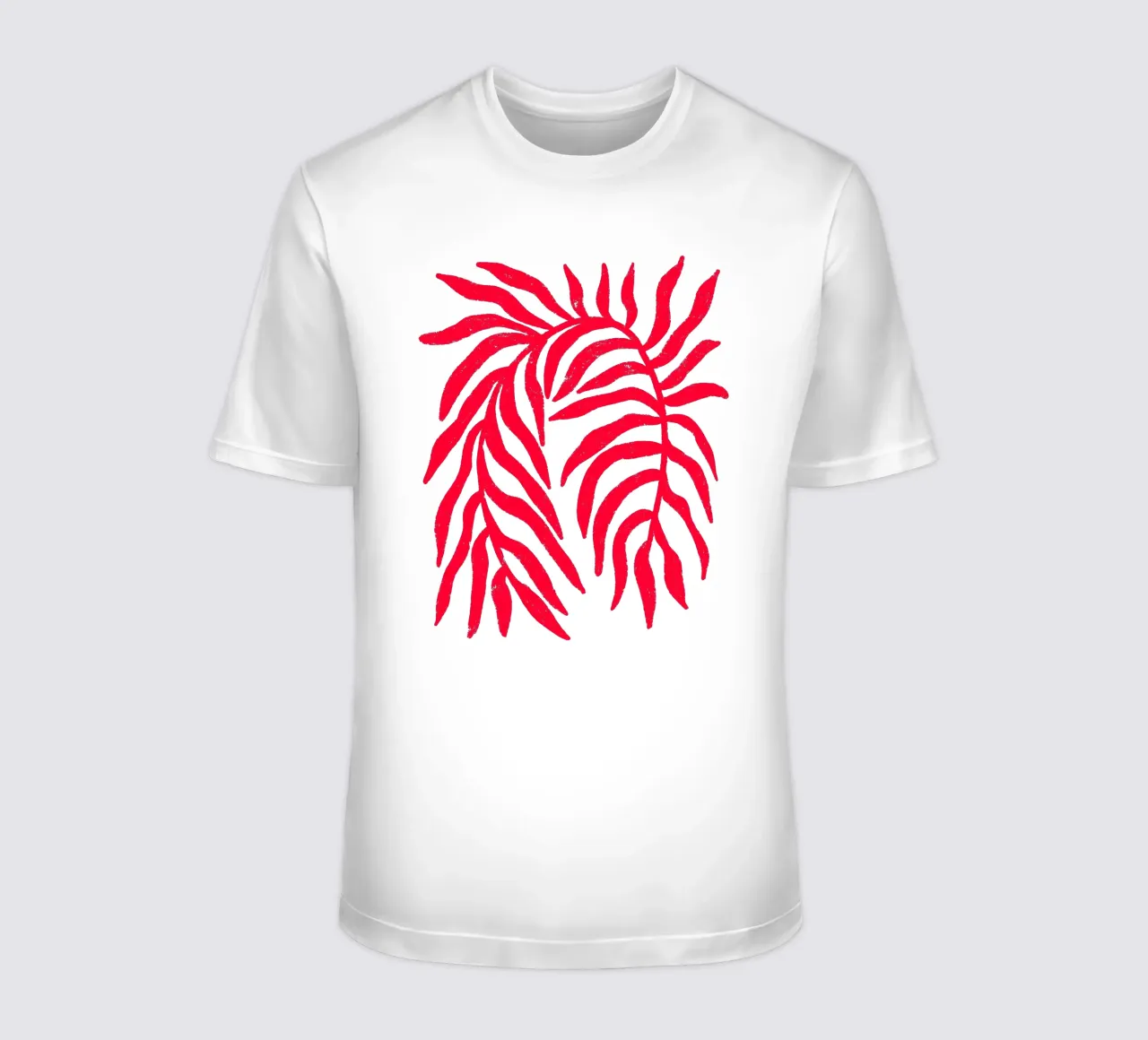Roter Scherenschnitt Strukturierter Zweig 1 T-Shirt von Wackapacka